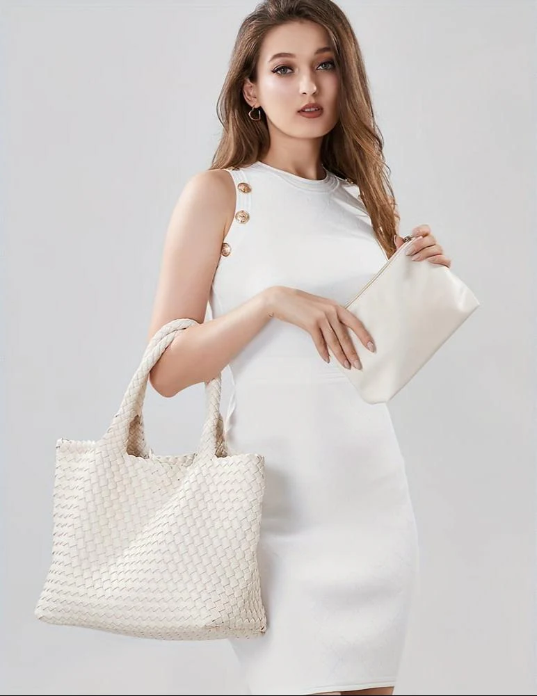 Elara Woven Luxe Tote - Image 11