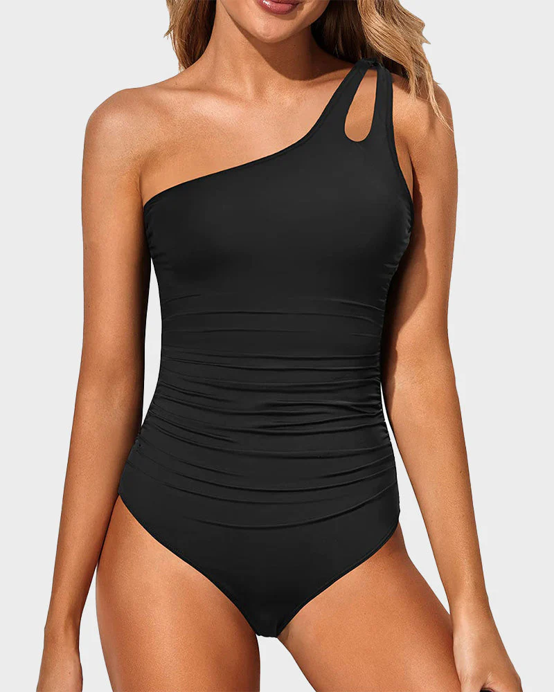 Elegance One-Shoulder Sculpting Swimsuit - Image 34