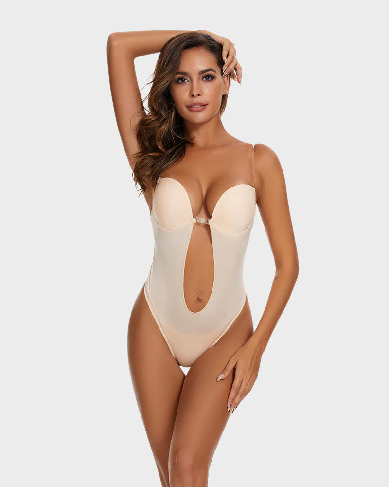 Elegant Allure Strapless U-Plunge Thong Bodysuit - Image 10