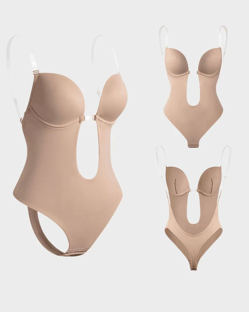 Elegant Allure Strapless U-Plunge Thong Bodysuit - Image 13