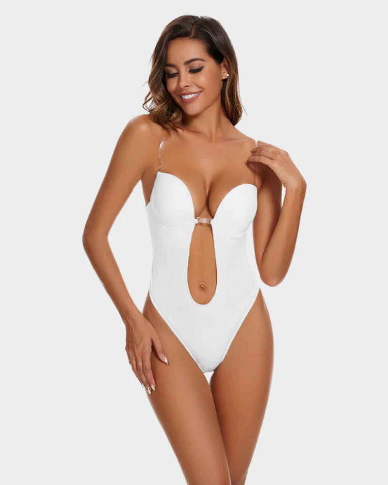 Elegant Allure Strapless U-Plunge Thong Bodysuit - Image 21