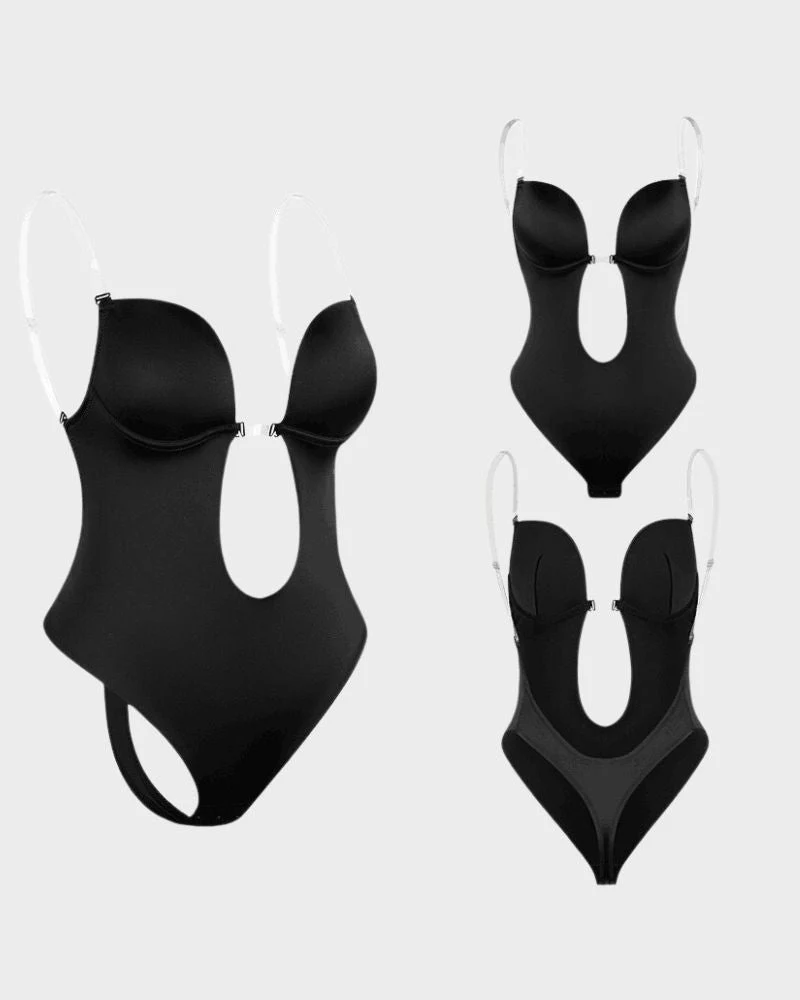 Elegant Allure Strapless U-Plunge Thong Bodysuit - Image 7