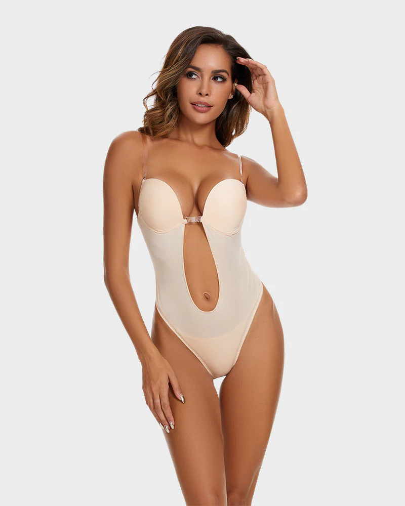 Elegant Allure Strapless U-Plunge Thong Bodysuit - Image 8