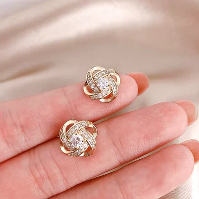 Elegant Ariadne Cross Hollow Geometric Stud Earrings – Exquisite Jewelry for Weddings & Parties - Image 3