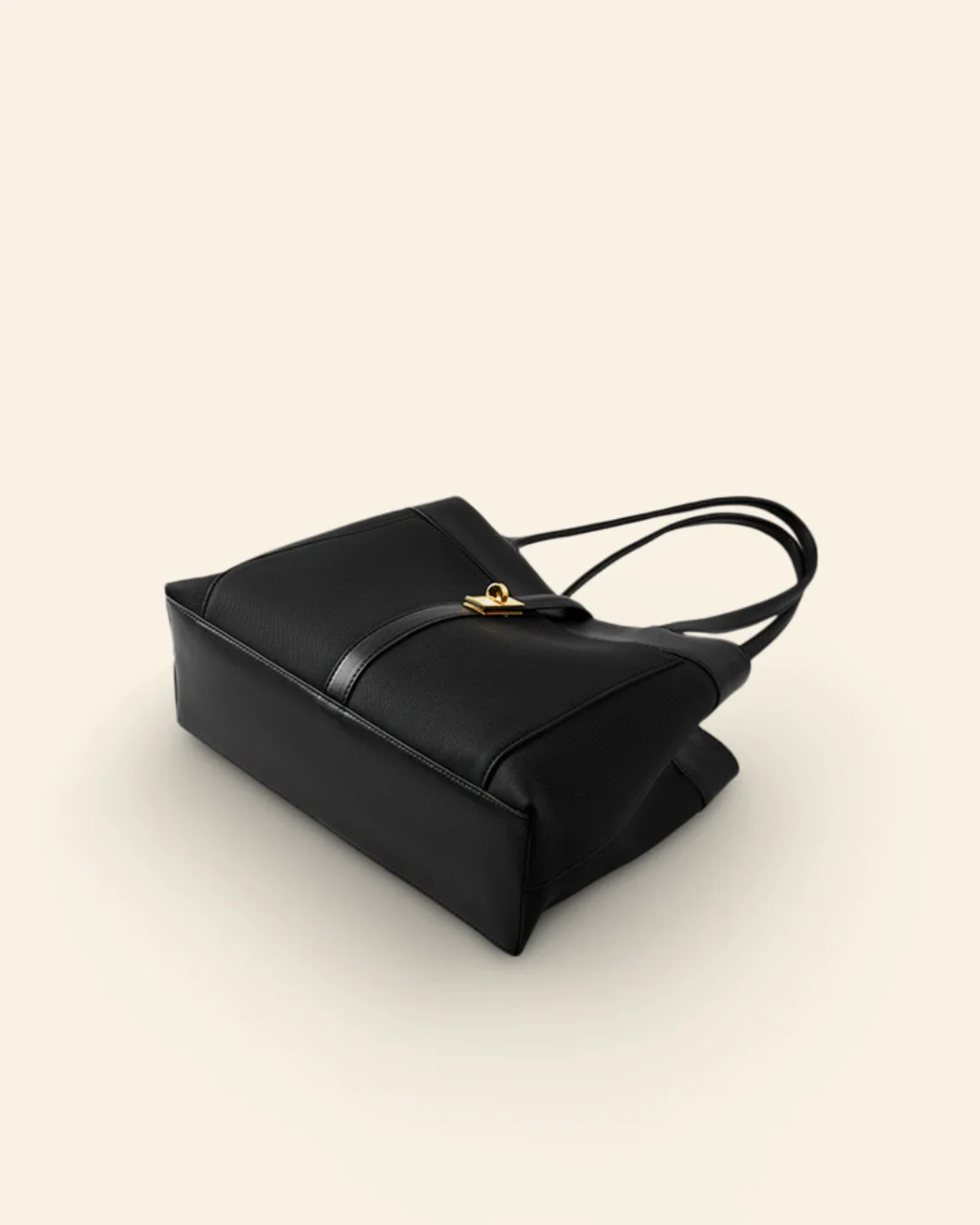 Elegant Harmony Color-Block Leather Tote - Image 6