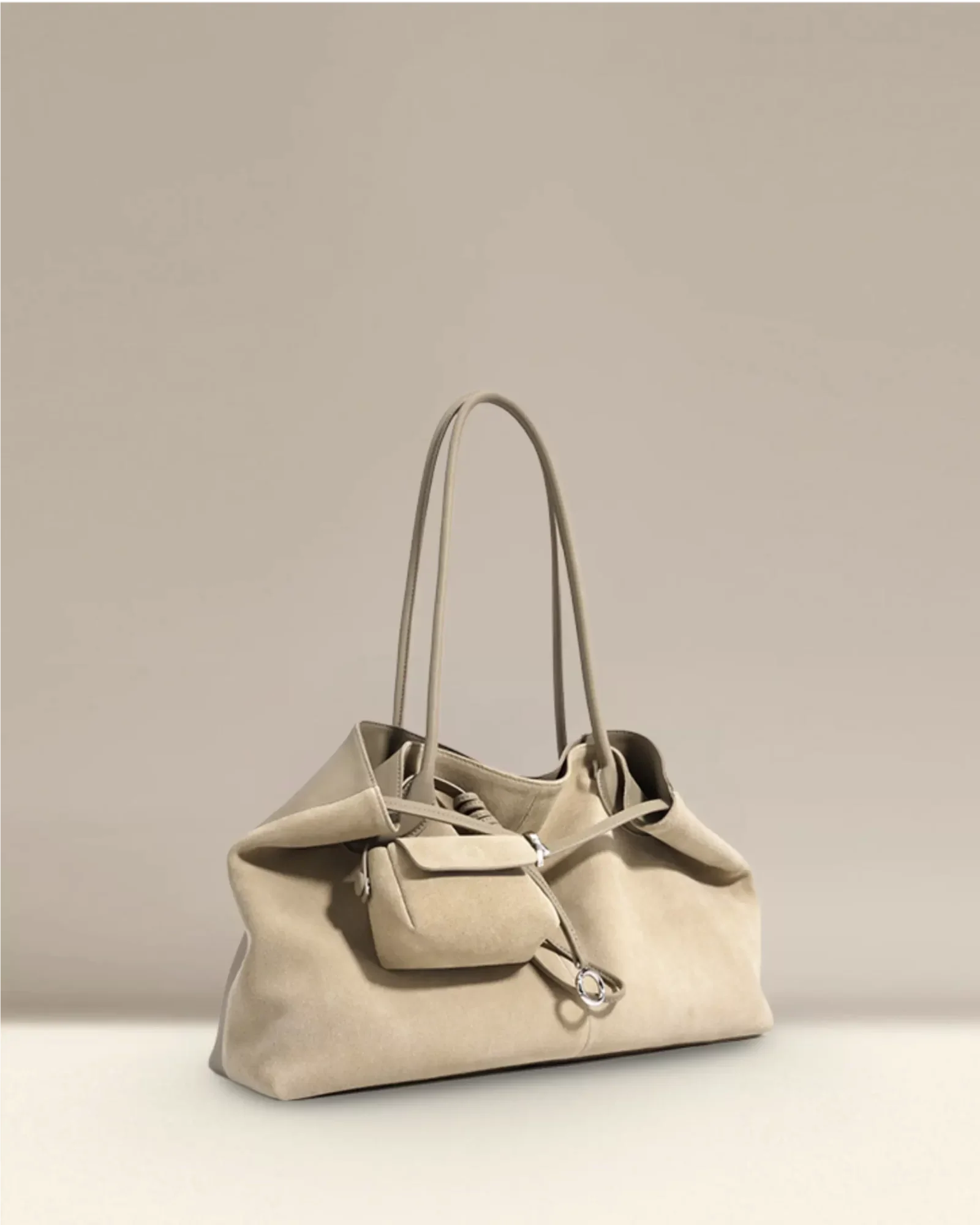 Elegant Vegan Suede Commuter Tote