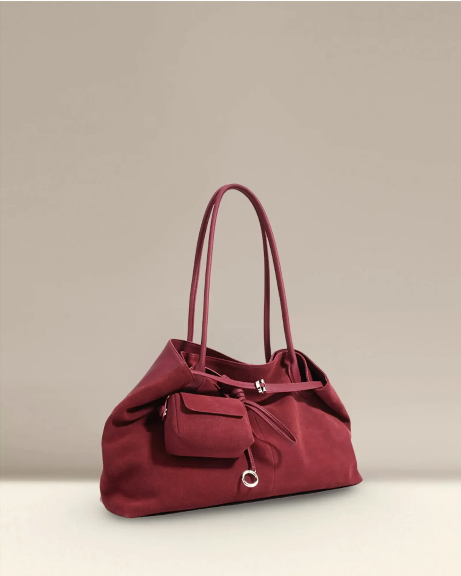Elegant Vegan Suede Commuter Tote - Image 3