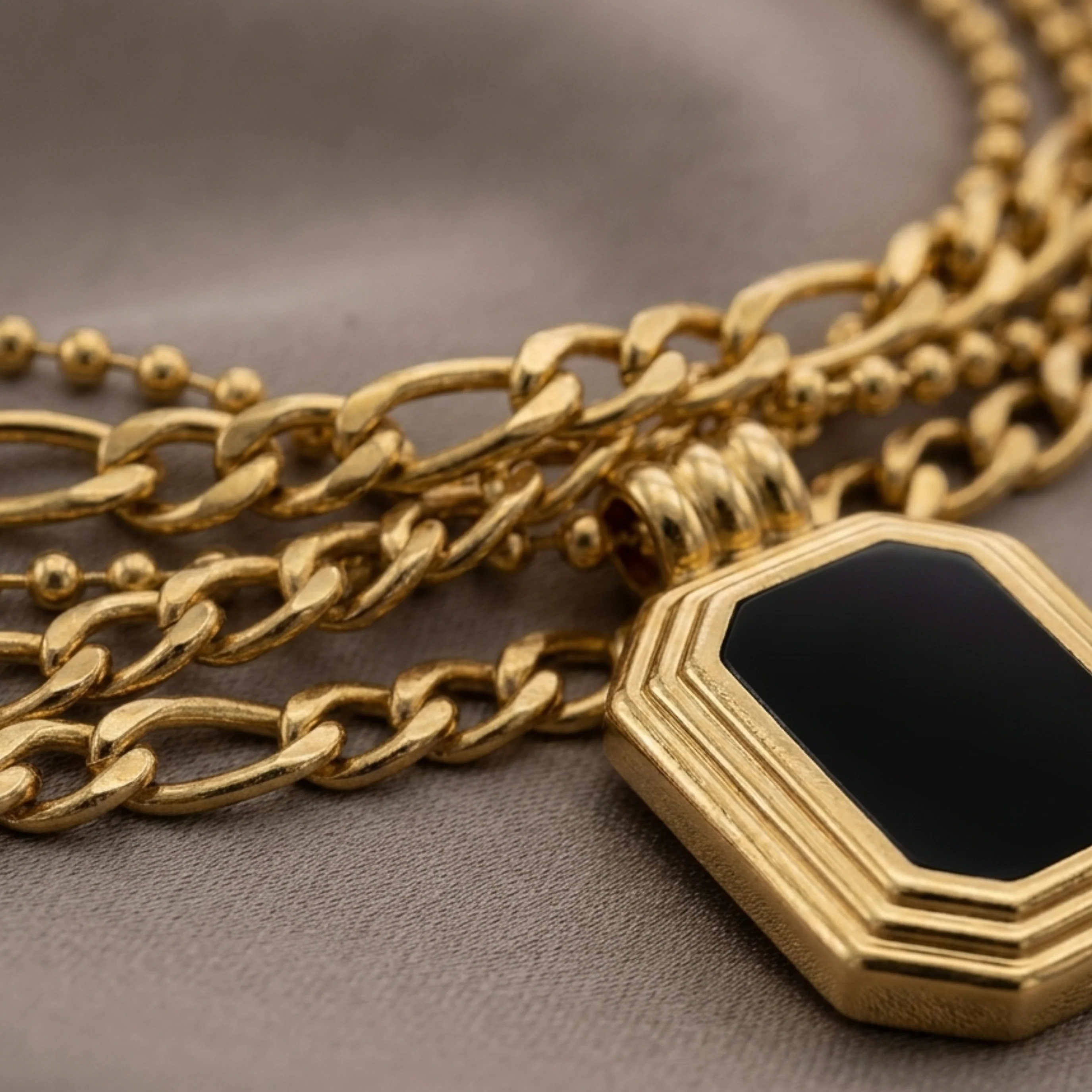 Elisia Black Onyx Two-Layer Necklace - Image 3