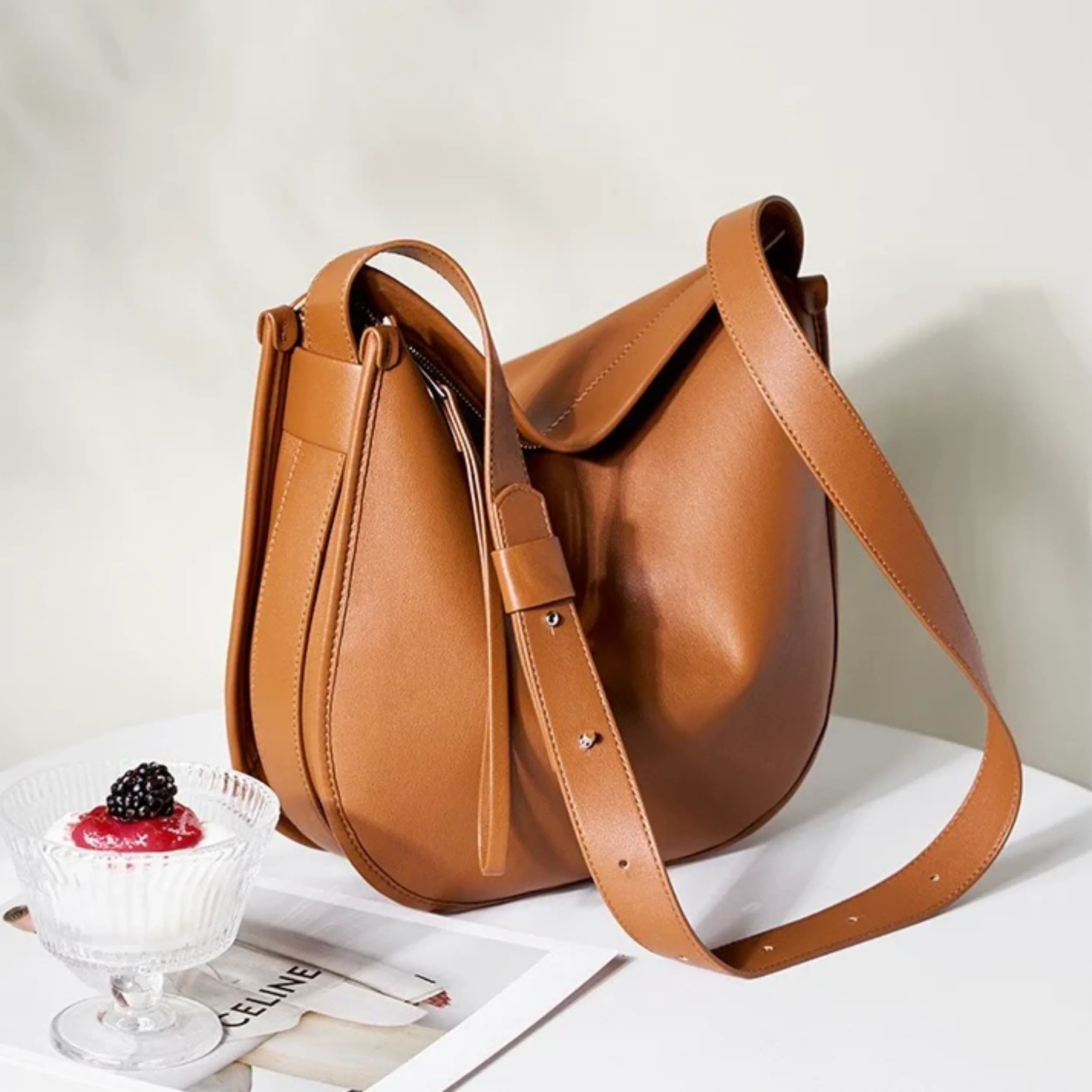 Ellyn Genuine Leather Soft Tote Bag - Image 5