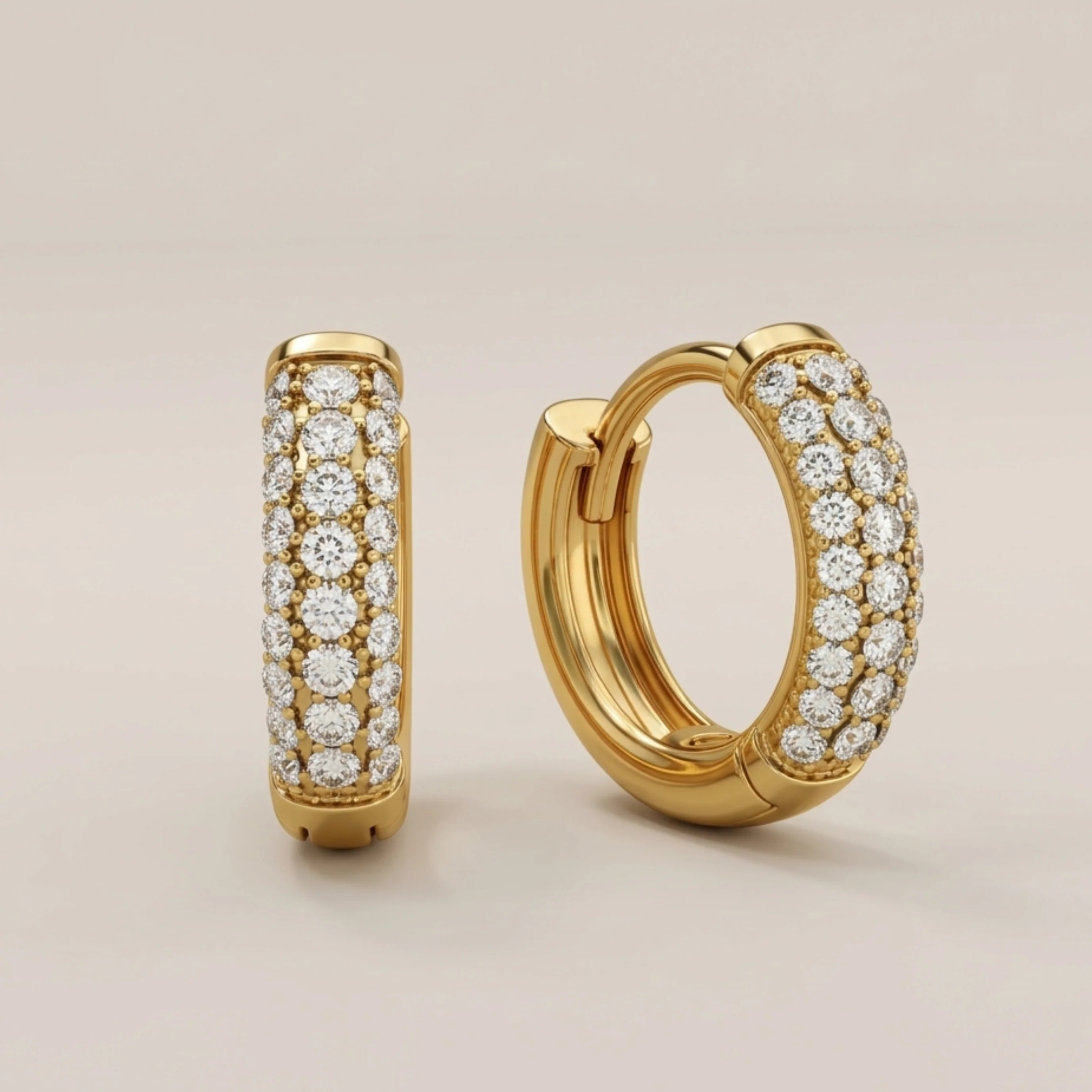 Eloria Diamond Huggie Hoop Earrings