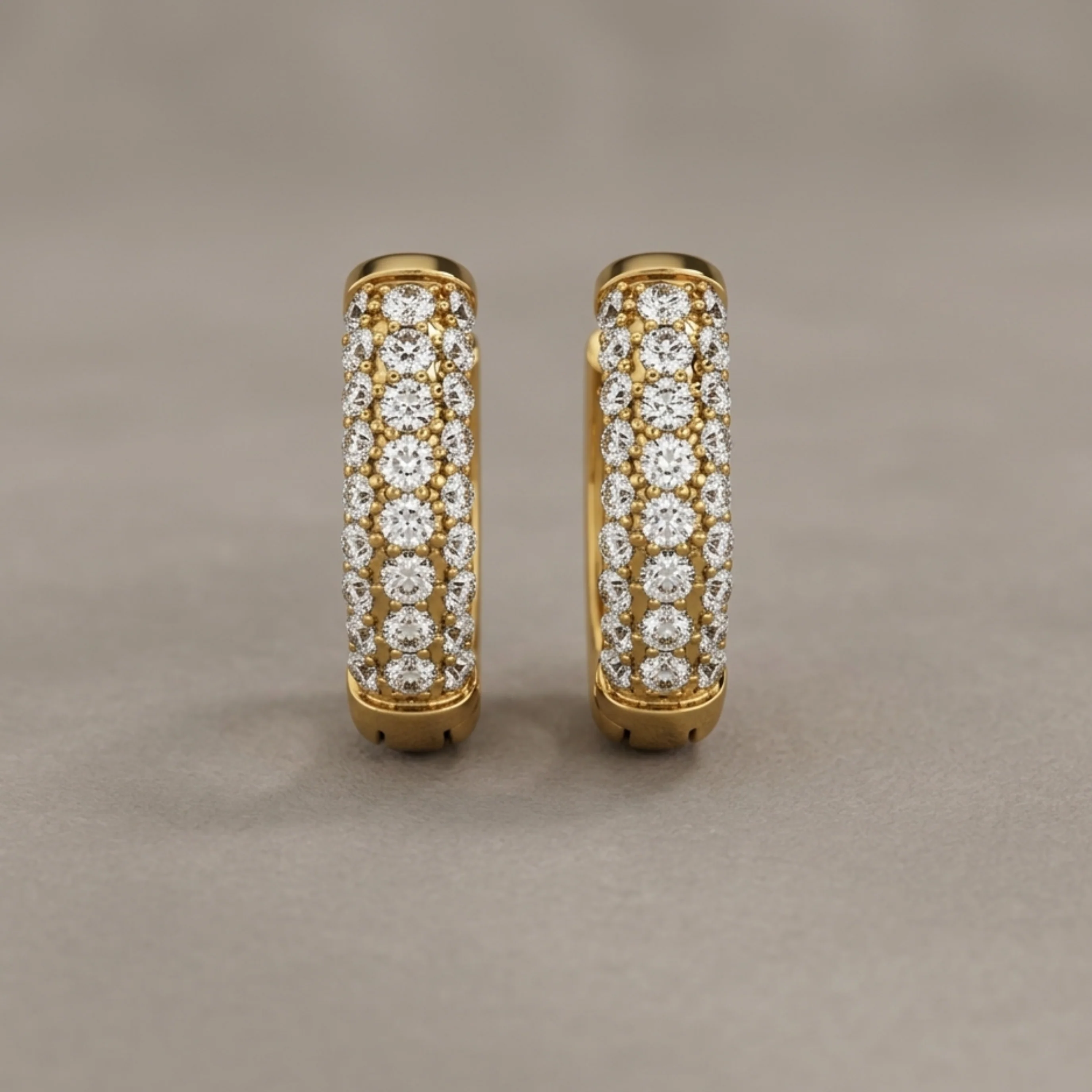 Eloria Diamond Huggie Hoop Earrings - Image 2