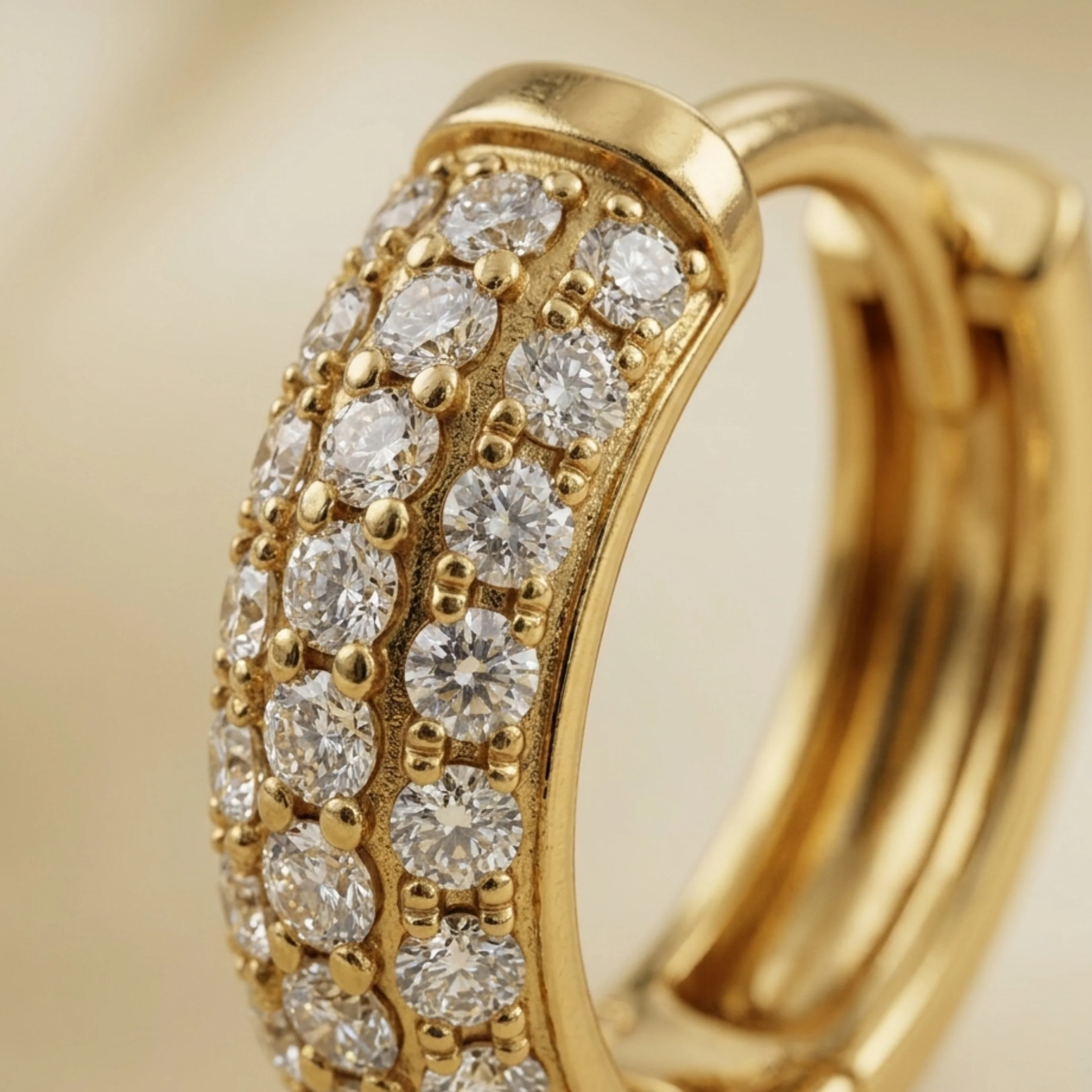 Eloria Diamond Huggie Hoop Earrings - Image 6