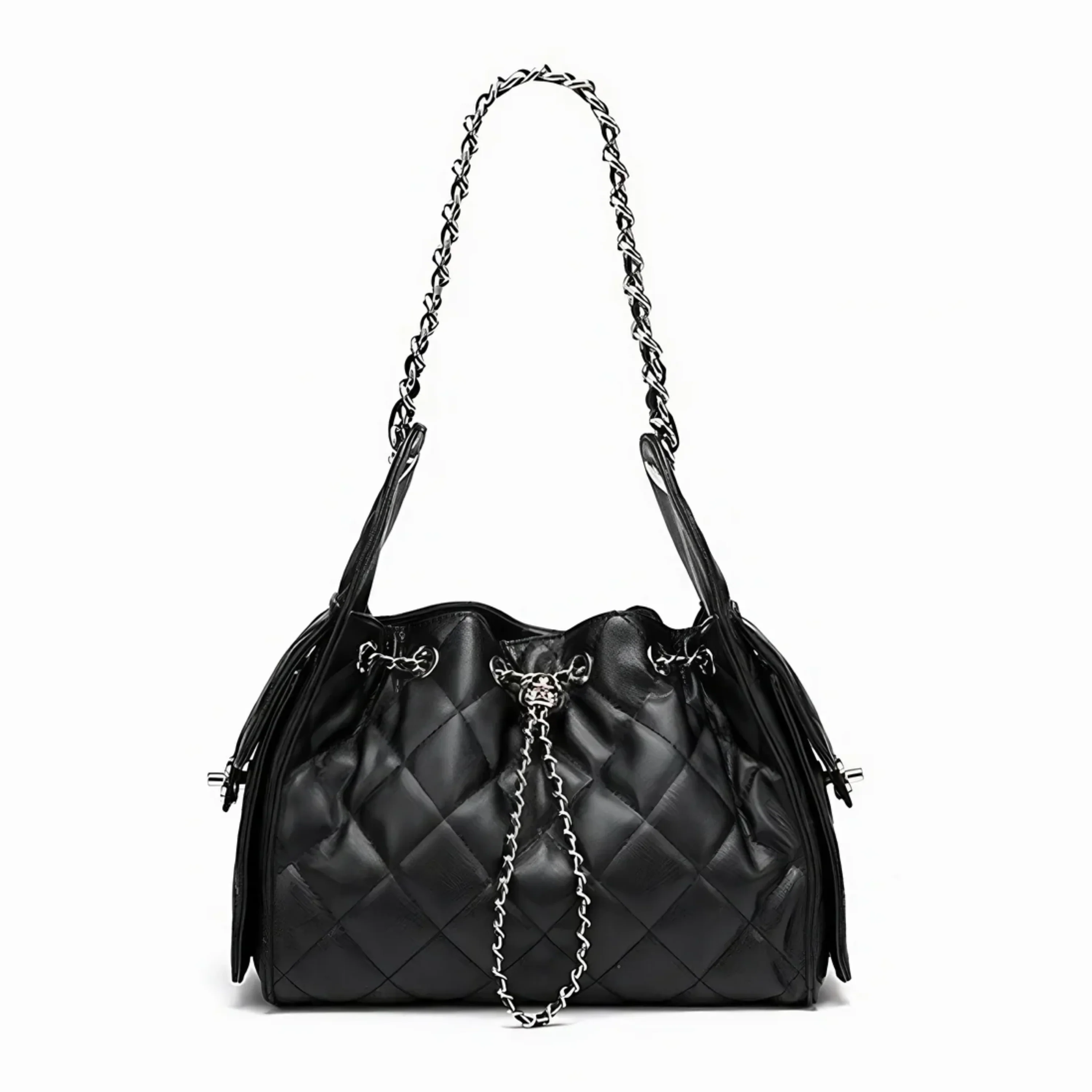 Elvra Genuine Leather Bucket Shoulder Bag