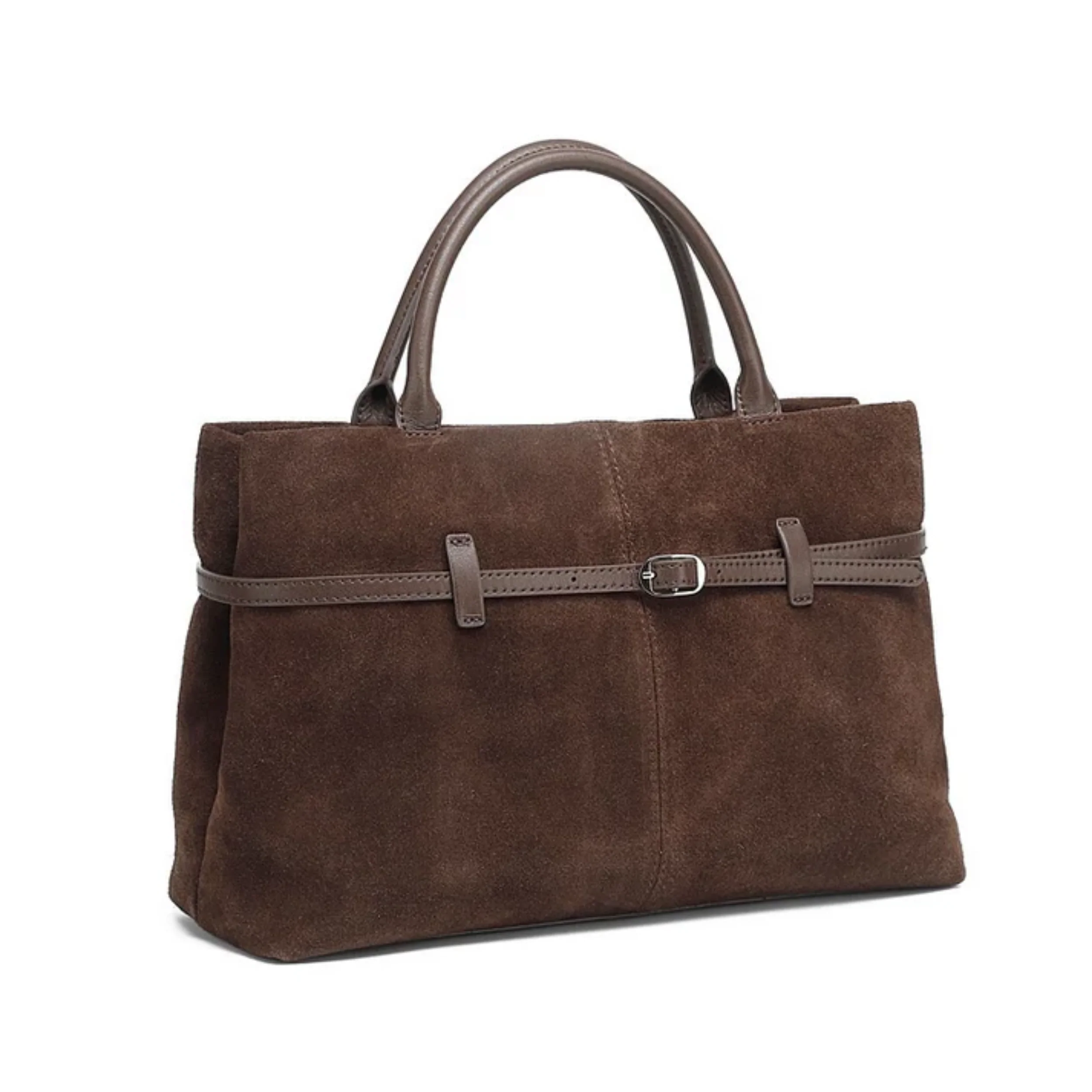 Elyra Suede Structured Genuine Leather Tote Bag - Image 2
