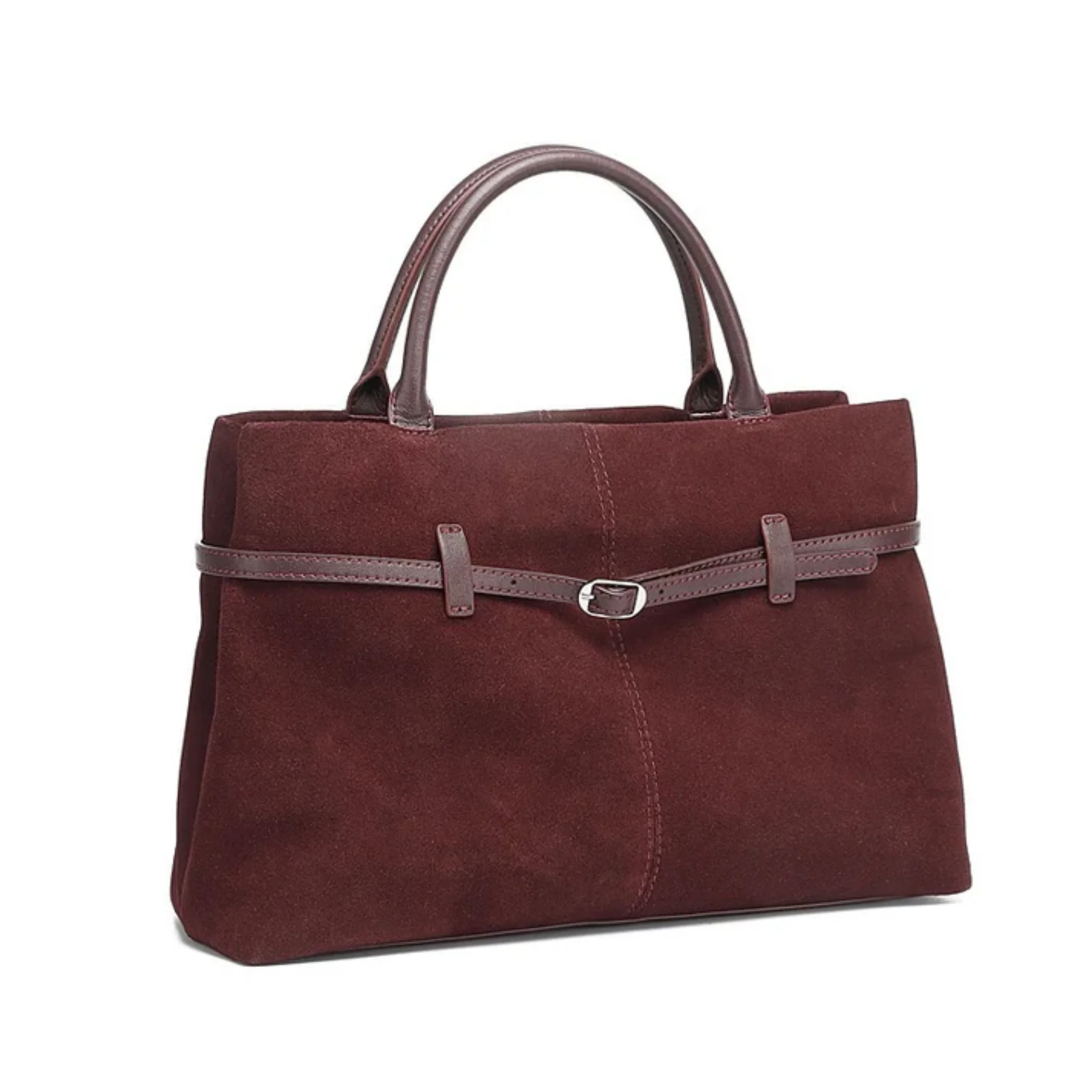 Elyra Suede Structured Genuine Leather Tote Bag - Image 3