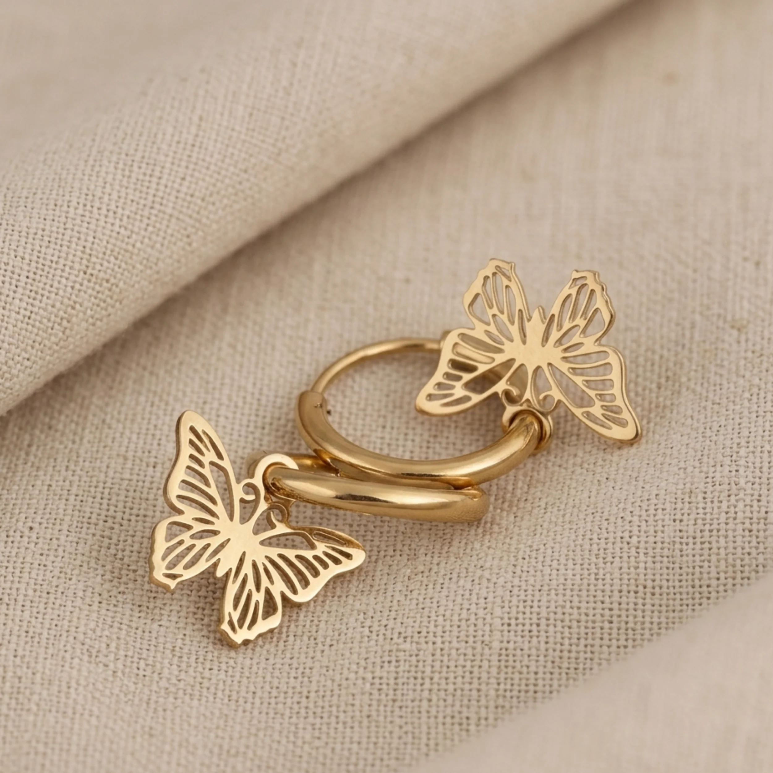 Elysia Butterfly Hoop Earrings - Image 2