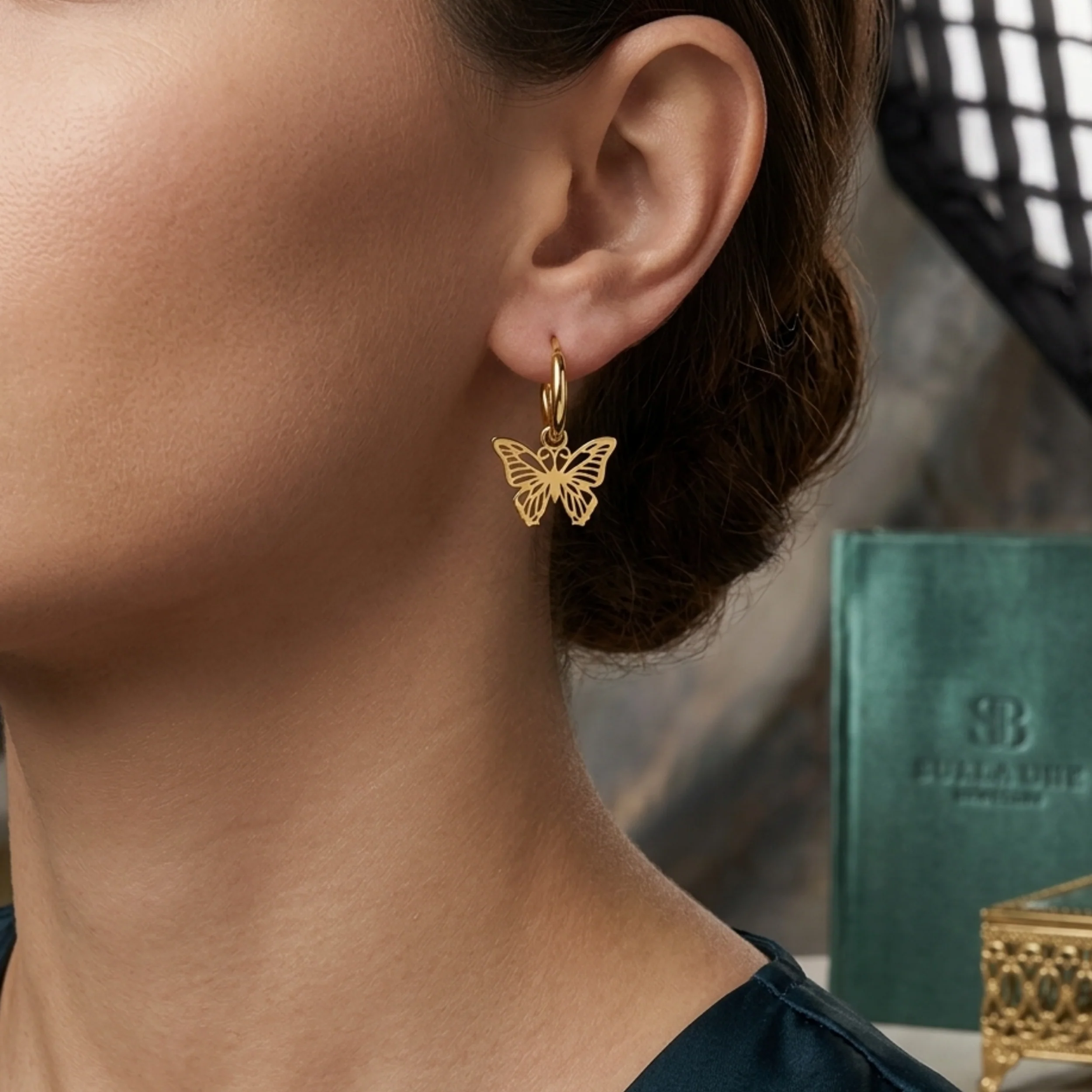 Elysia Butterfly Hoop Earrings - Image 5