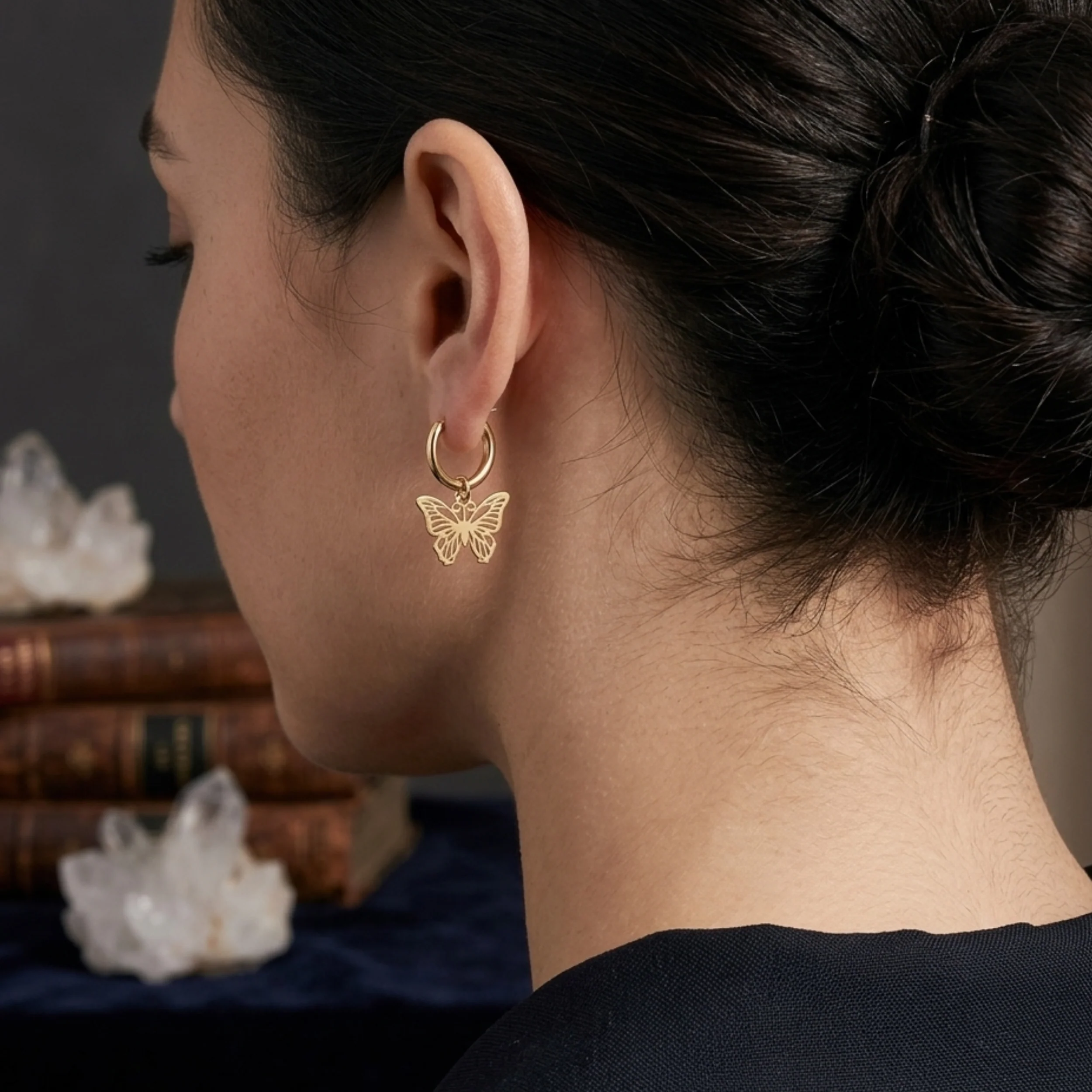 Elysia Butterfly Hoop Earrings - Image 6