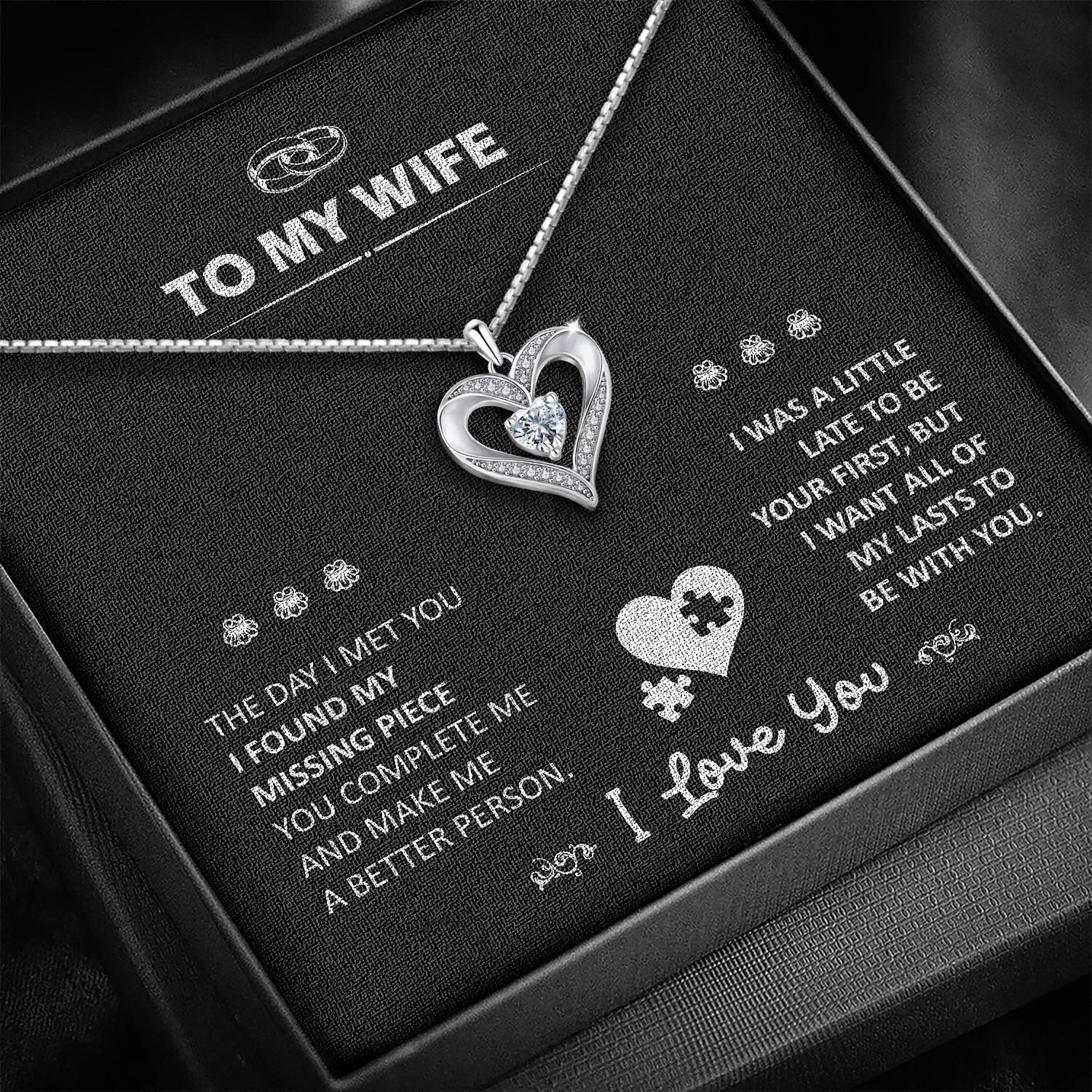 To My Wife Radiant Heart Necklace - Image 2