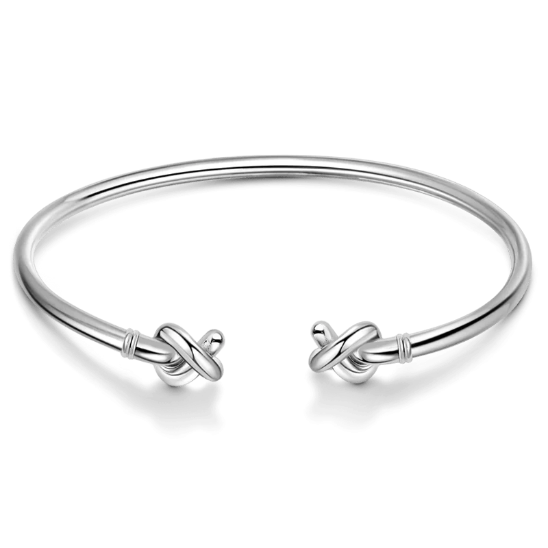 Eternal Bond 925 Sterling Silver Double Knot Bangle