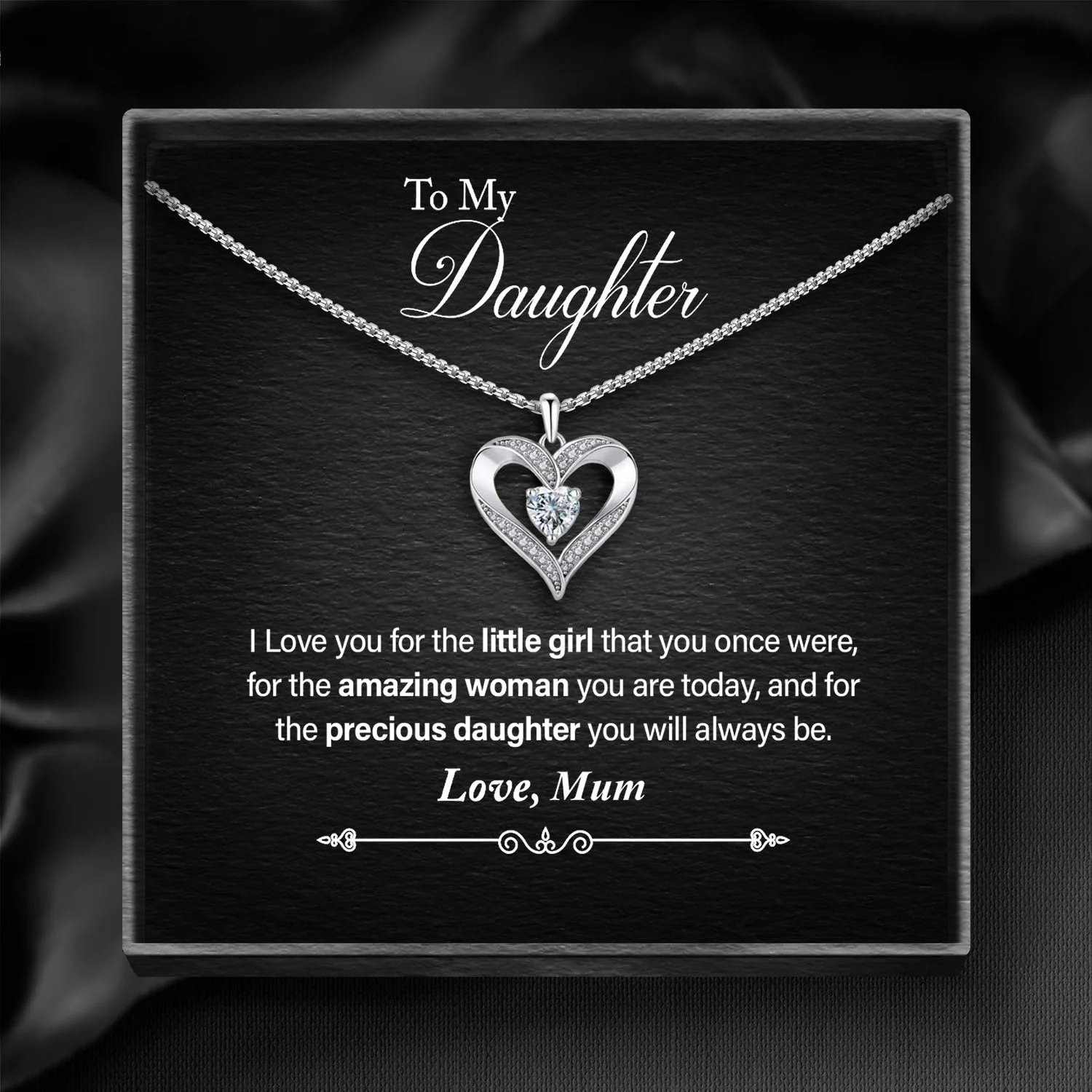 To my Daughter Heart Necklace