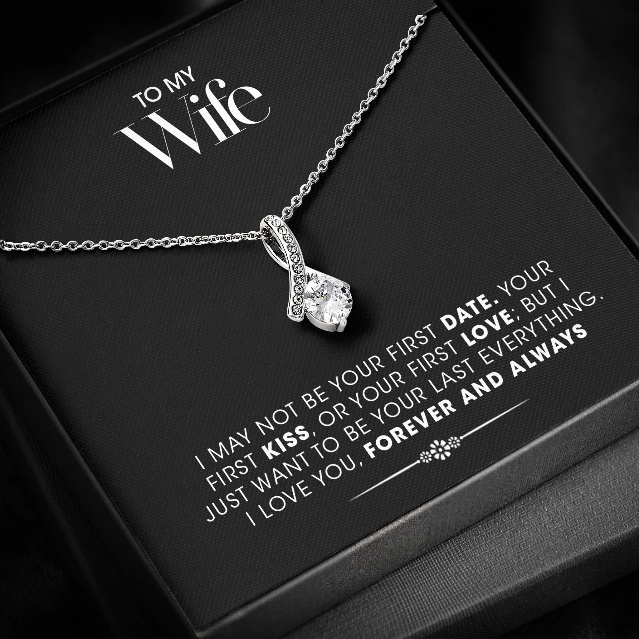 To My Wife White Gold Necklace - Image 2