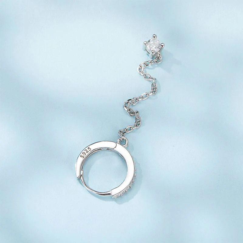 Ethereal Grace Chain Threader Hoop Earring - Image 4