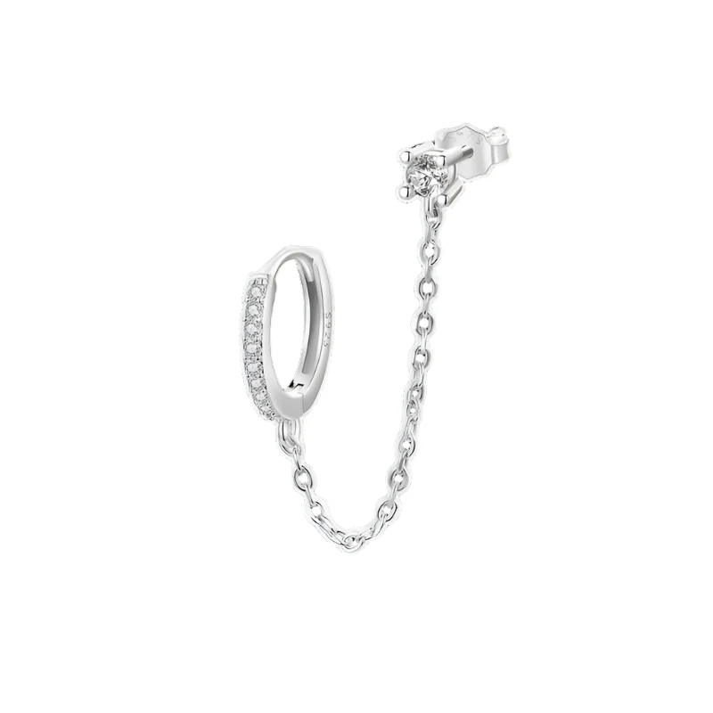 Ethereal Grace Chain Threader Hoop Earring - Image 6