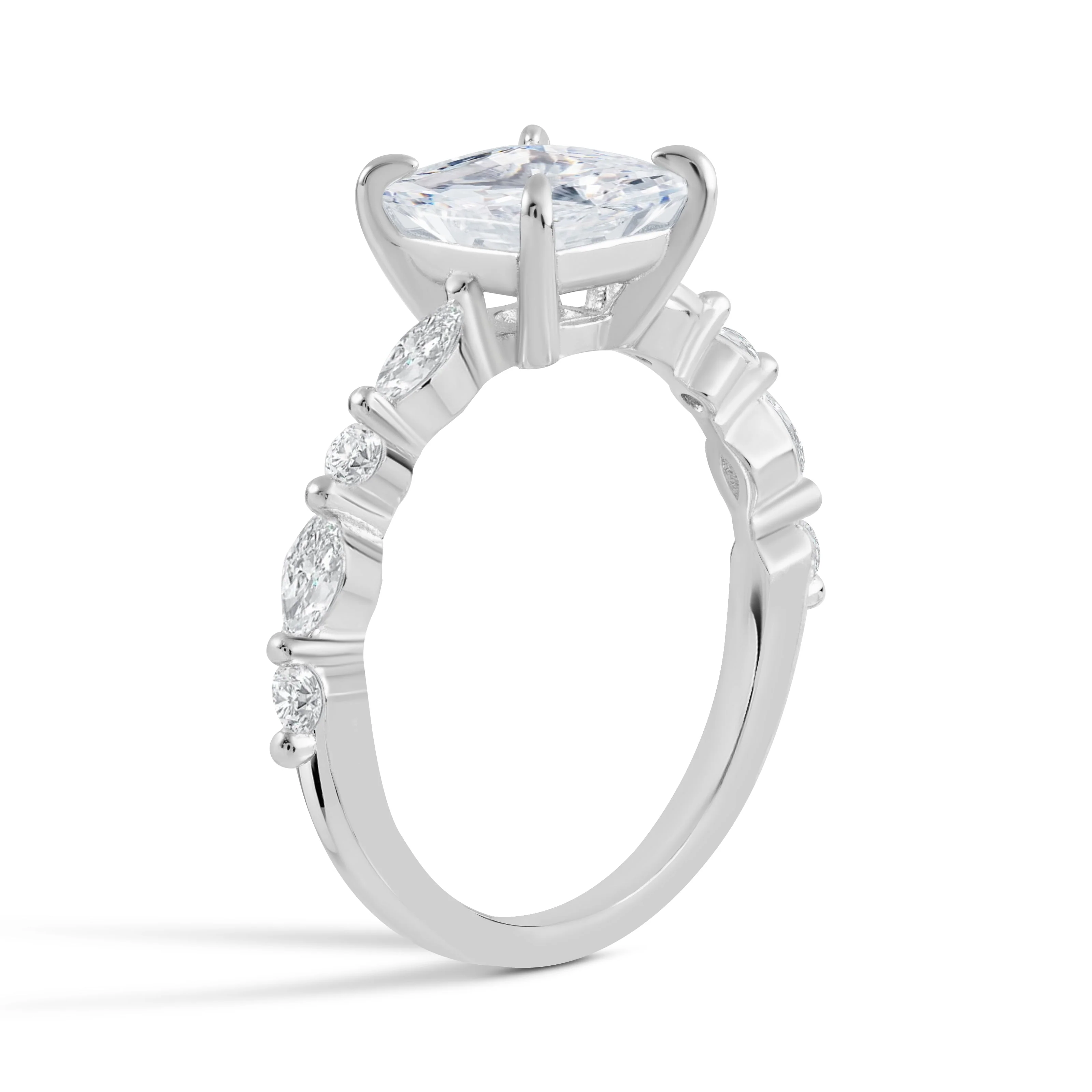 Everlasting Grace Moissanite Engagement Sterling Silver Ring - Image 2