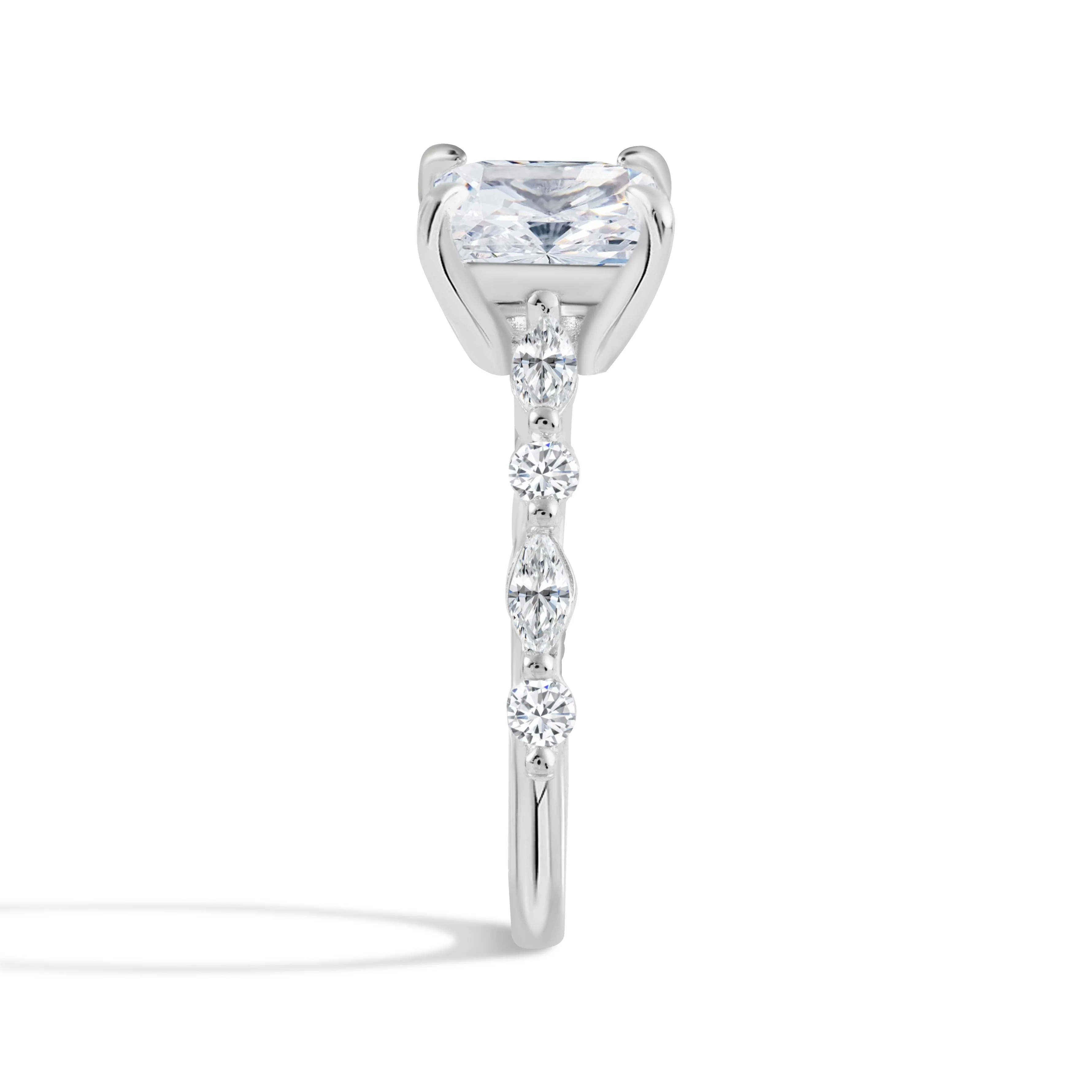 Everlasting Grace Moissanite Engagement Sterling Silver Ring - Image 3