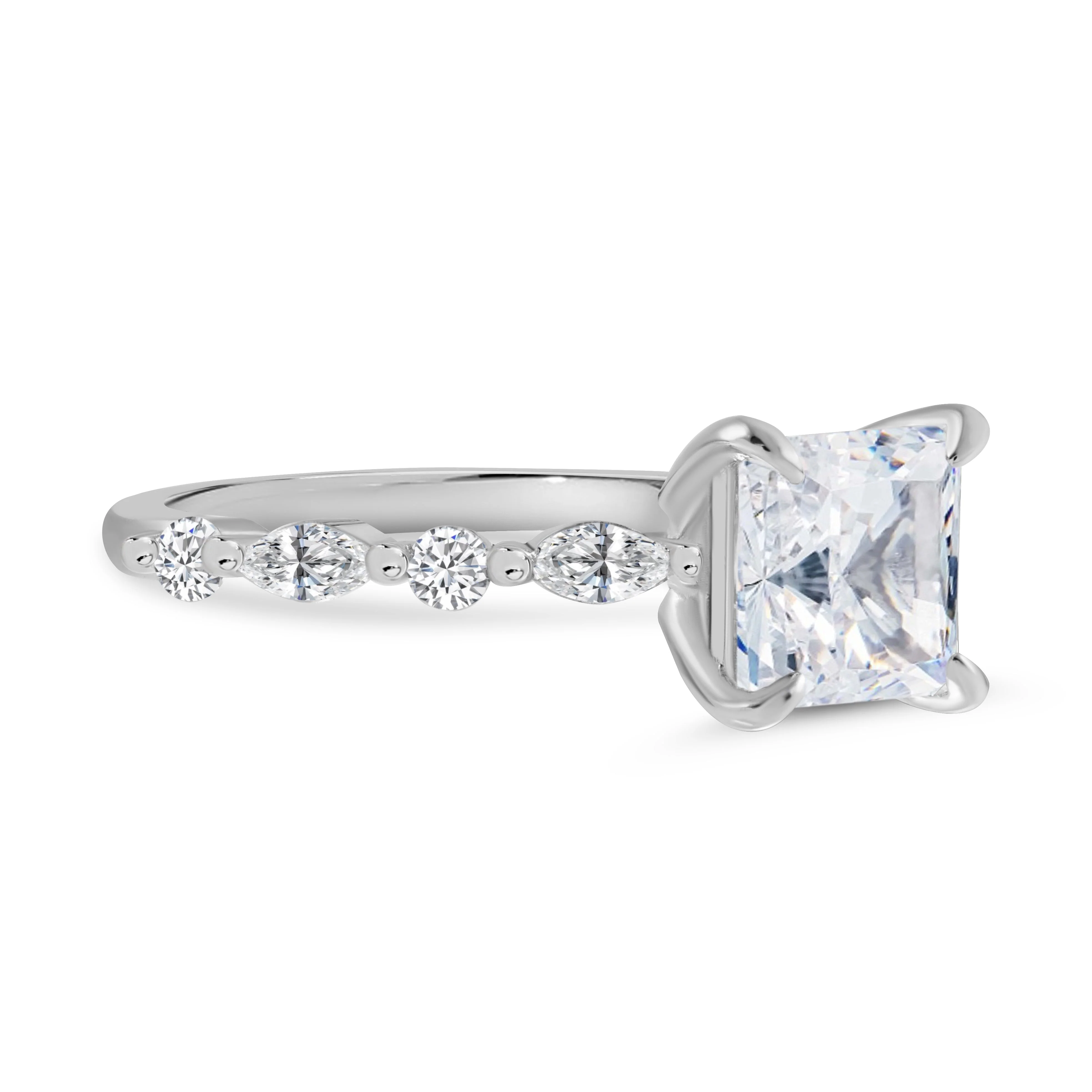 Everlasting Grace Moissanite Engagement Sterling Silver Ring - Image 4