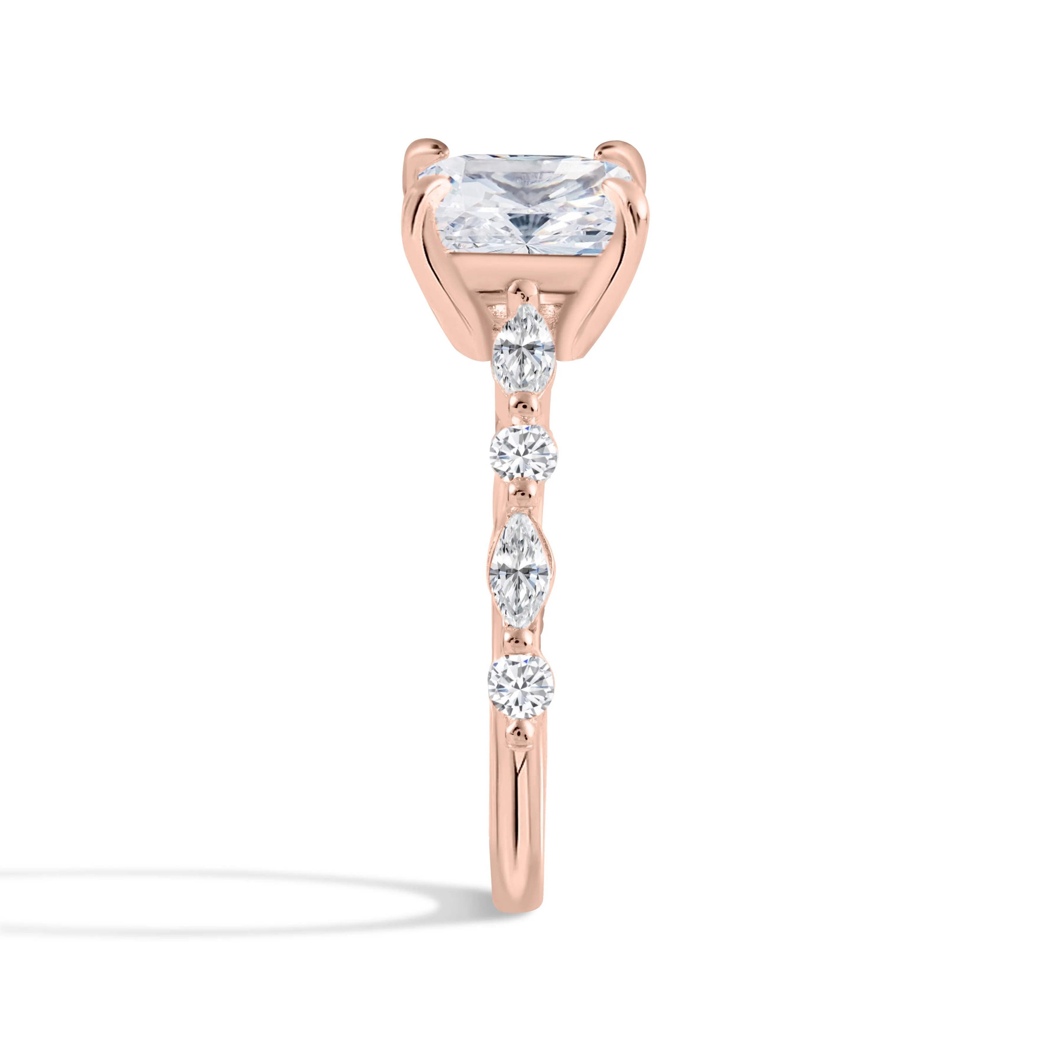 Everlasting Grace Moissanite Rose Gold Engagement Ring - Image 3
