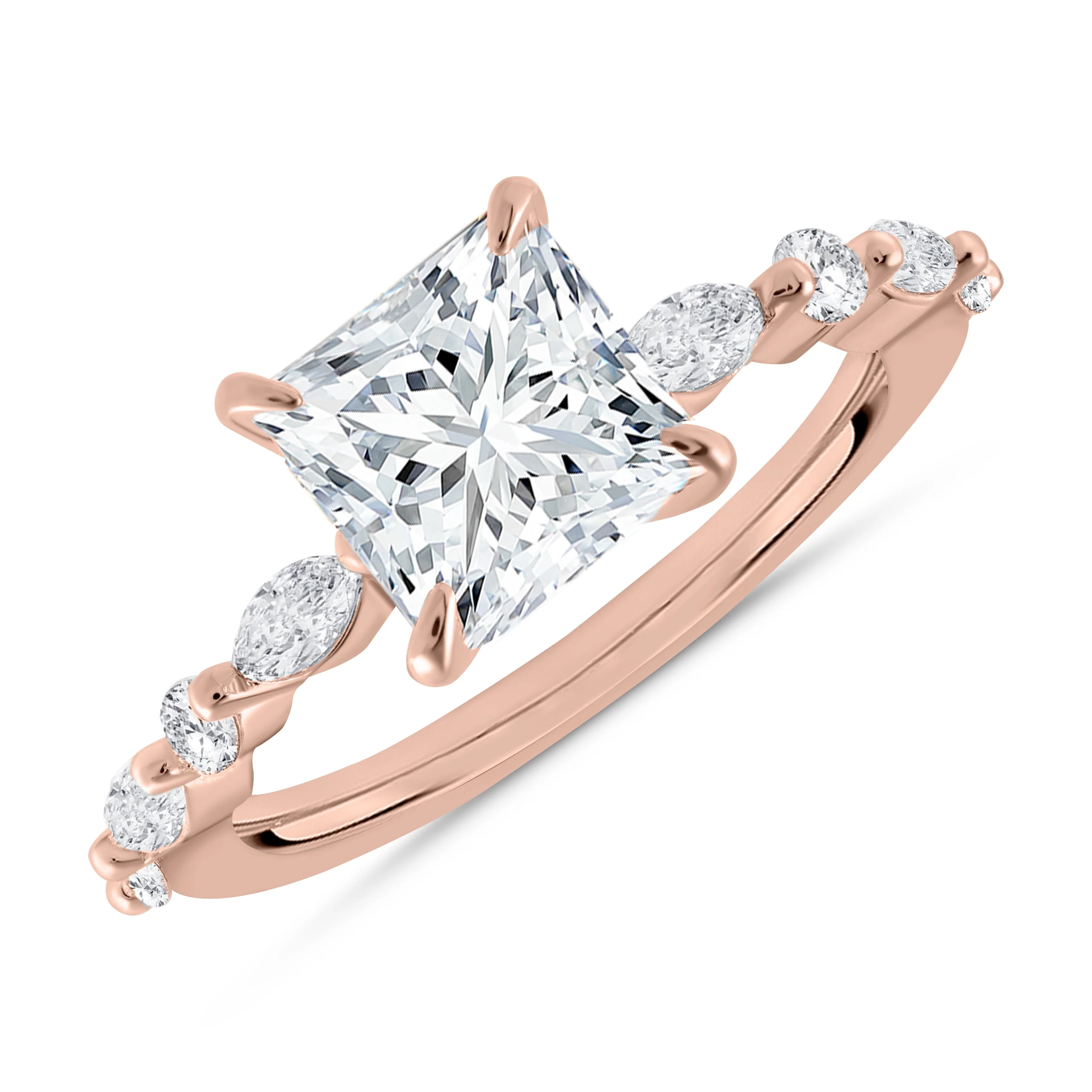 Everlasting Grace Moissanite Rose Gold Engagement Ring - Image 4