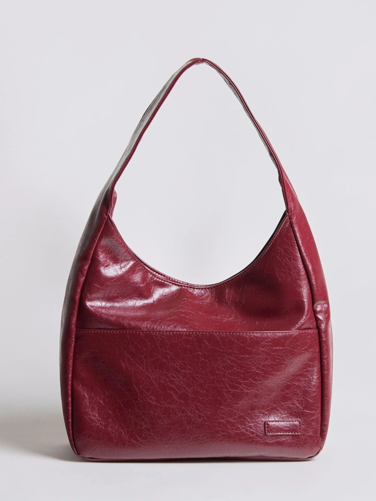 Chic Crescent Vegan Leather Shoulder Bag - Image 12