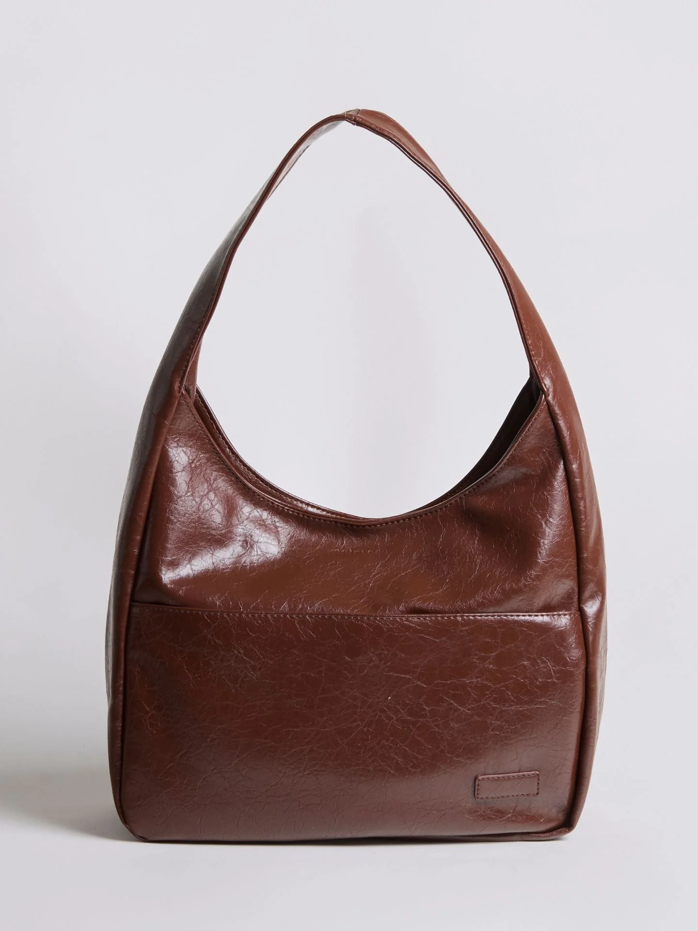 Chic Crescent Vegan Leather Shoulder Bag - Image 13