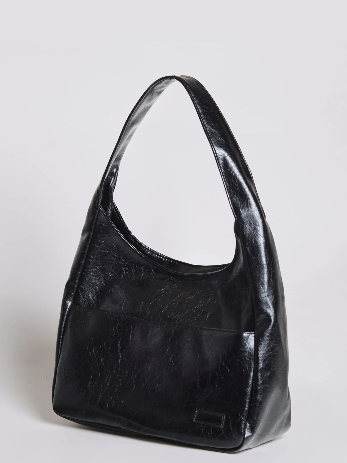Chic Crescent Vegan Leather Shoulder Bag - Image 2