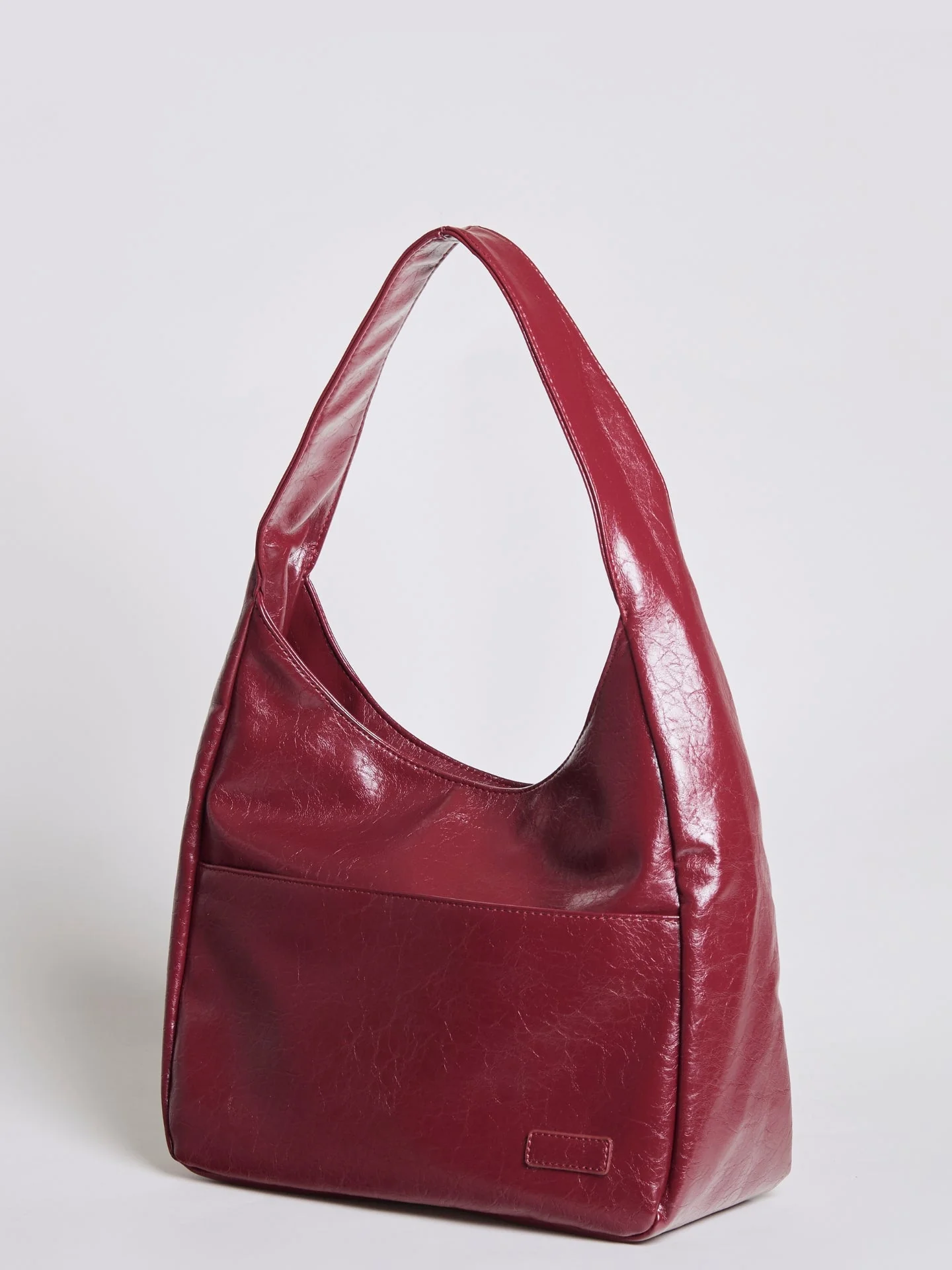 Chic Crescent Vegan Leather Shoulder Bag - Image 5