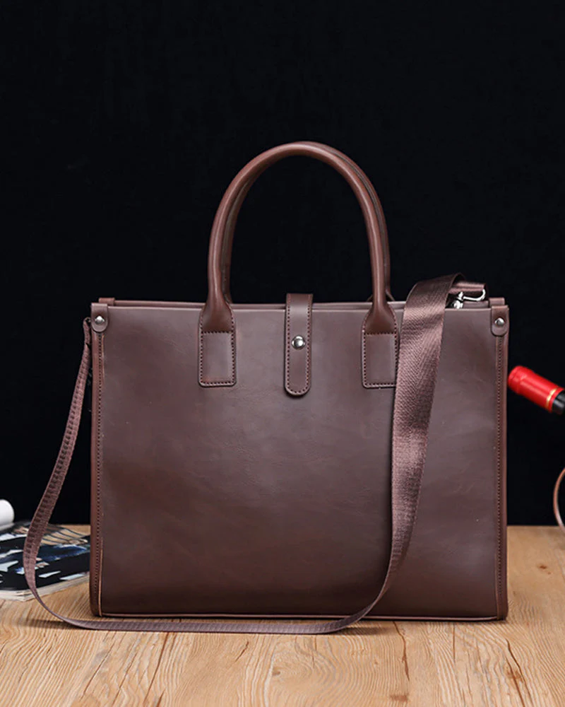 Executive Edge Premium Leather Laptop Briefcase - Image 2