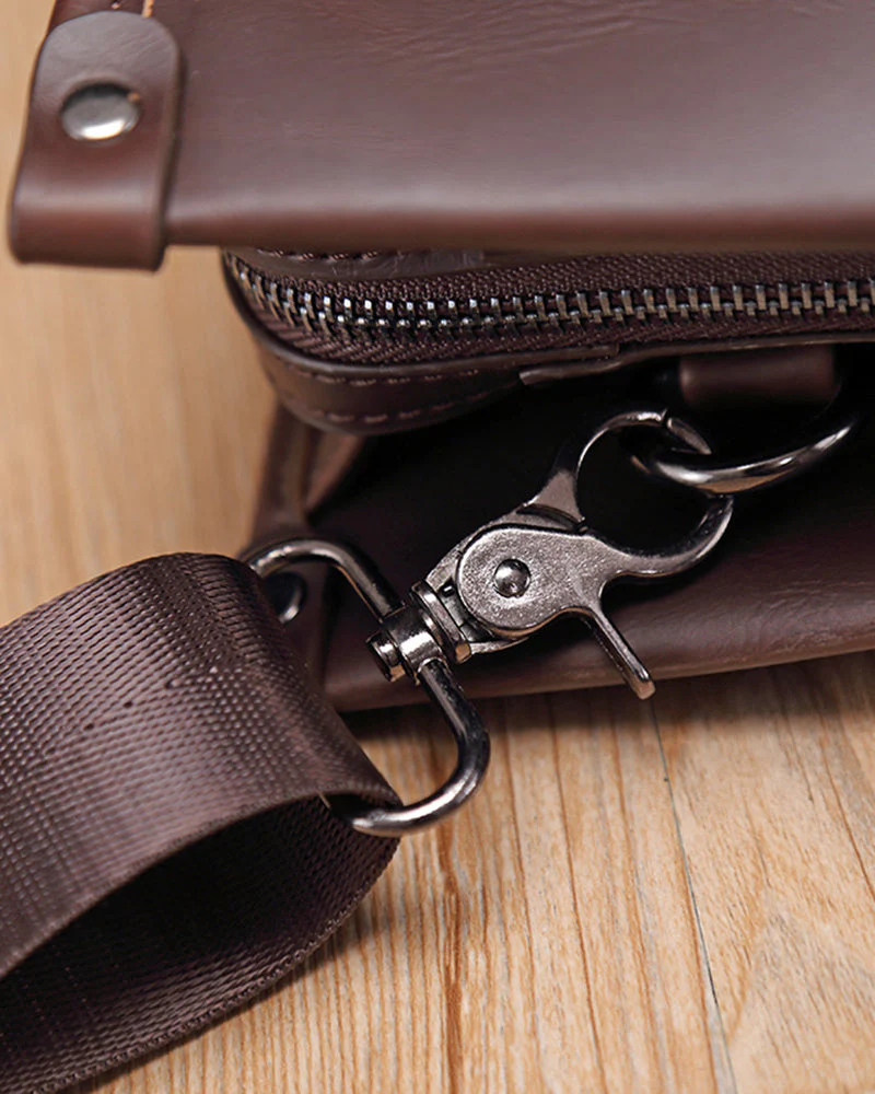 Executive Edge Premium Leather Laptop Briefcase - Image 5