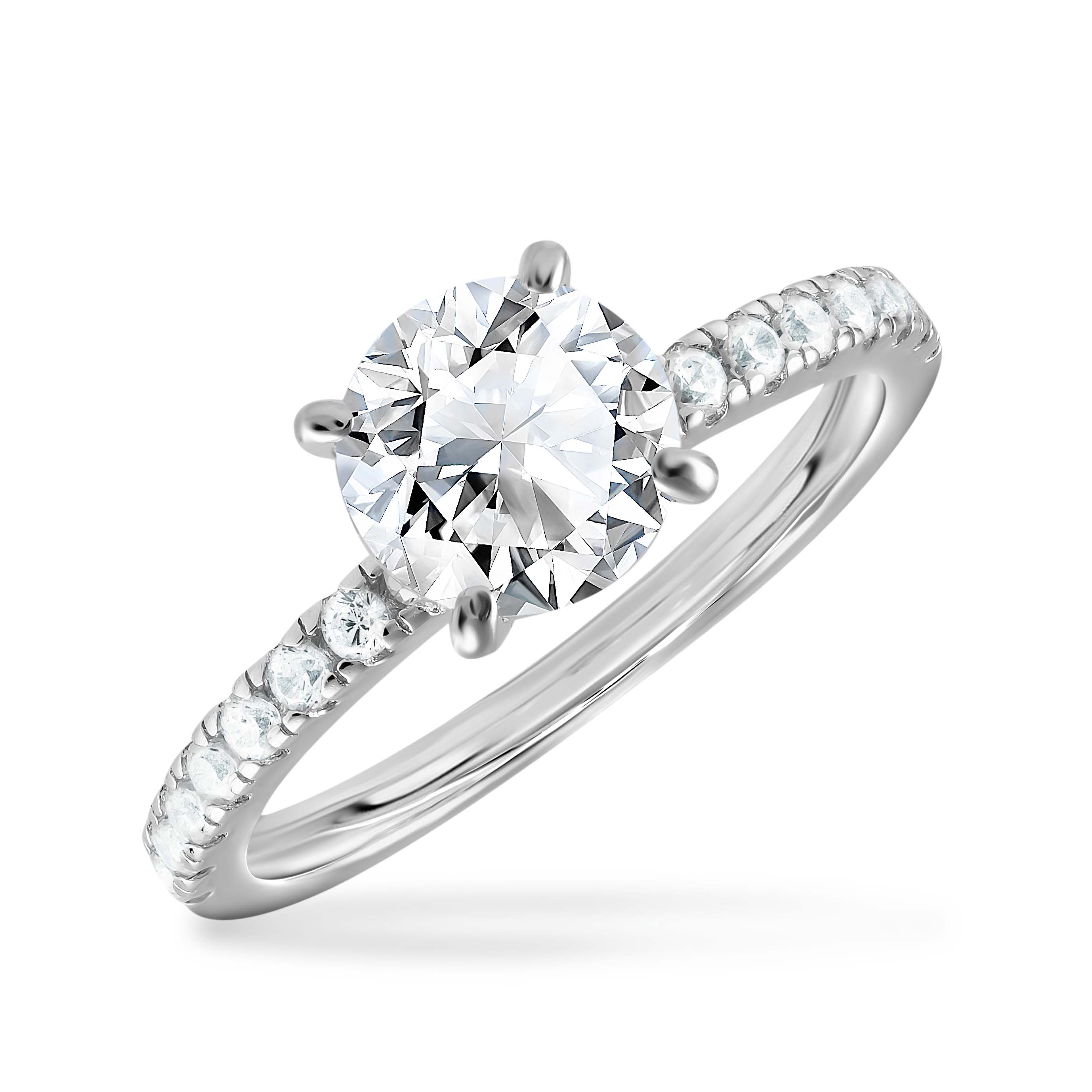 Exquisite Precious Metal Ring with Brilliant Center Stone - Image 5