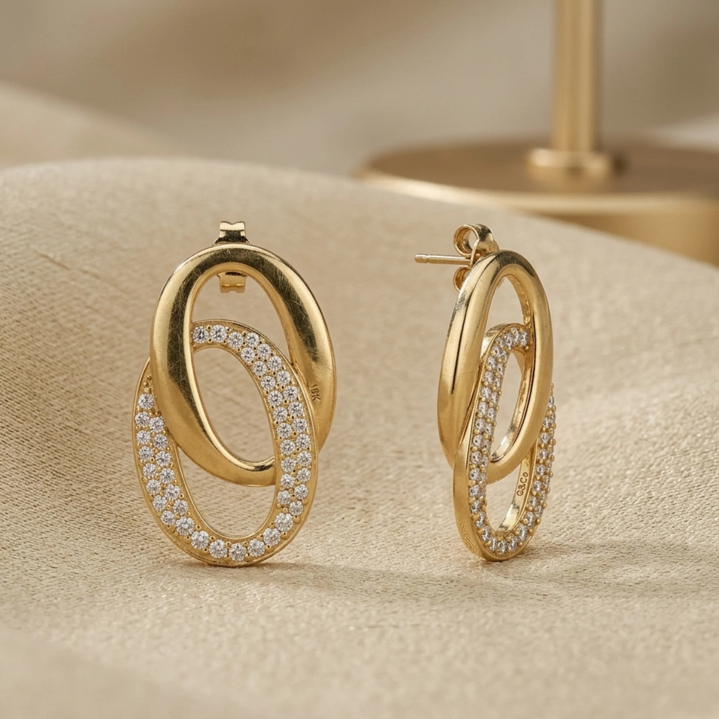 Farenza Dual Loop Interlock Earrings