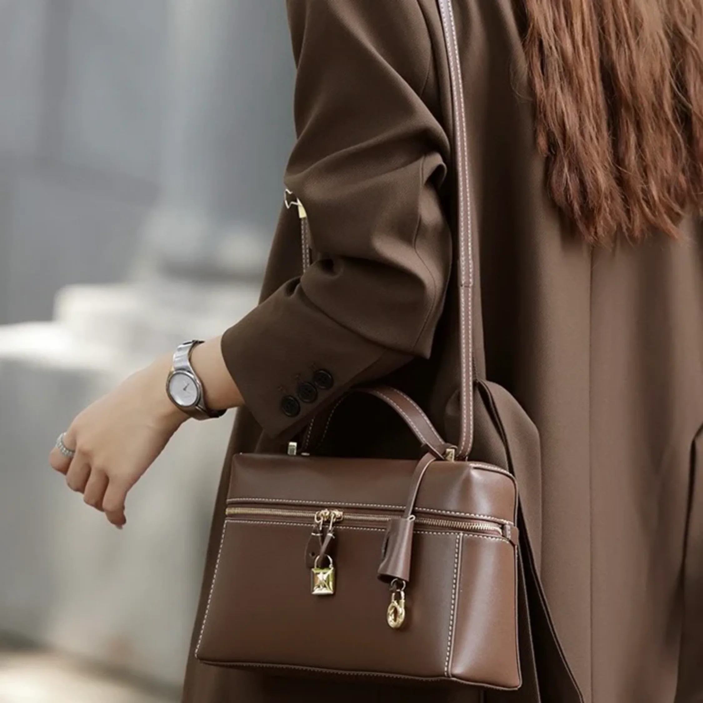 Fioréva Genuine Leather Crossbody Bucket Bag - Image 5