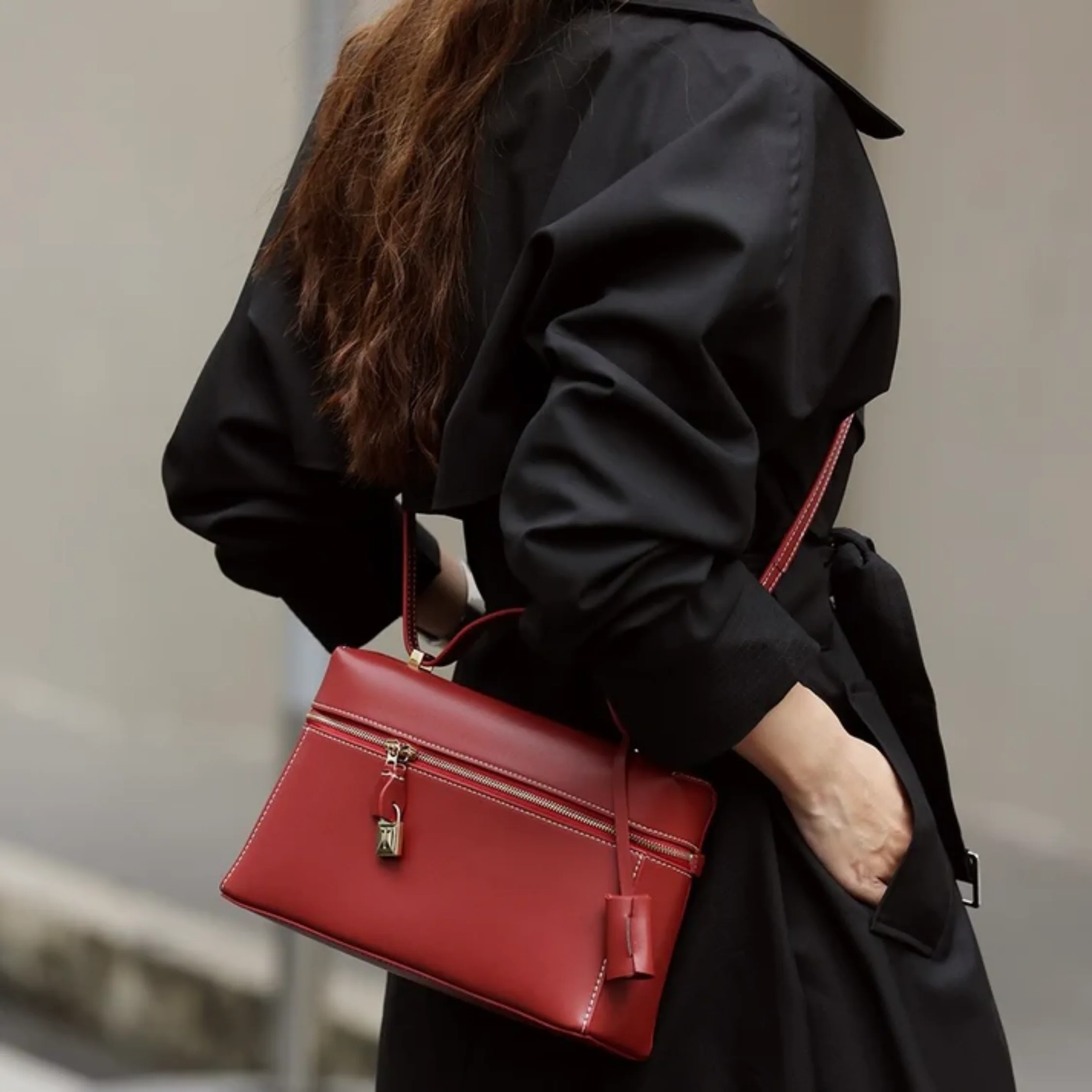 Fioréva Genuine Leather Crossbody Bucket Bag - Image 6