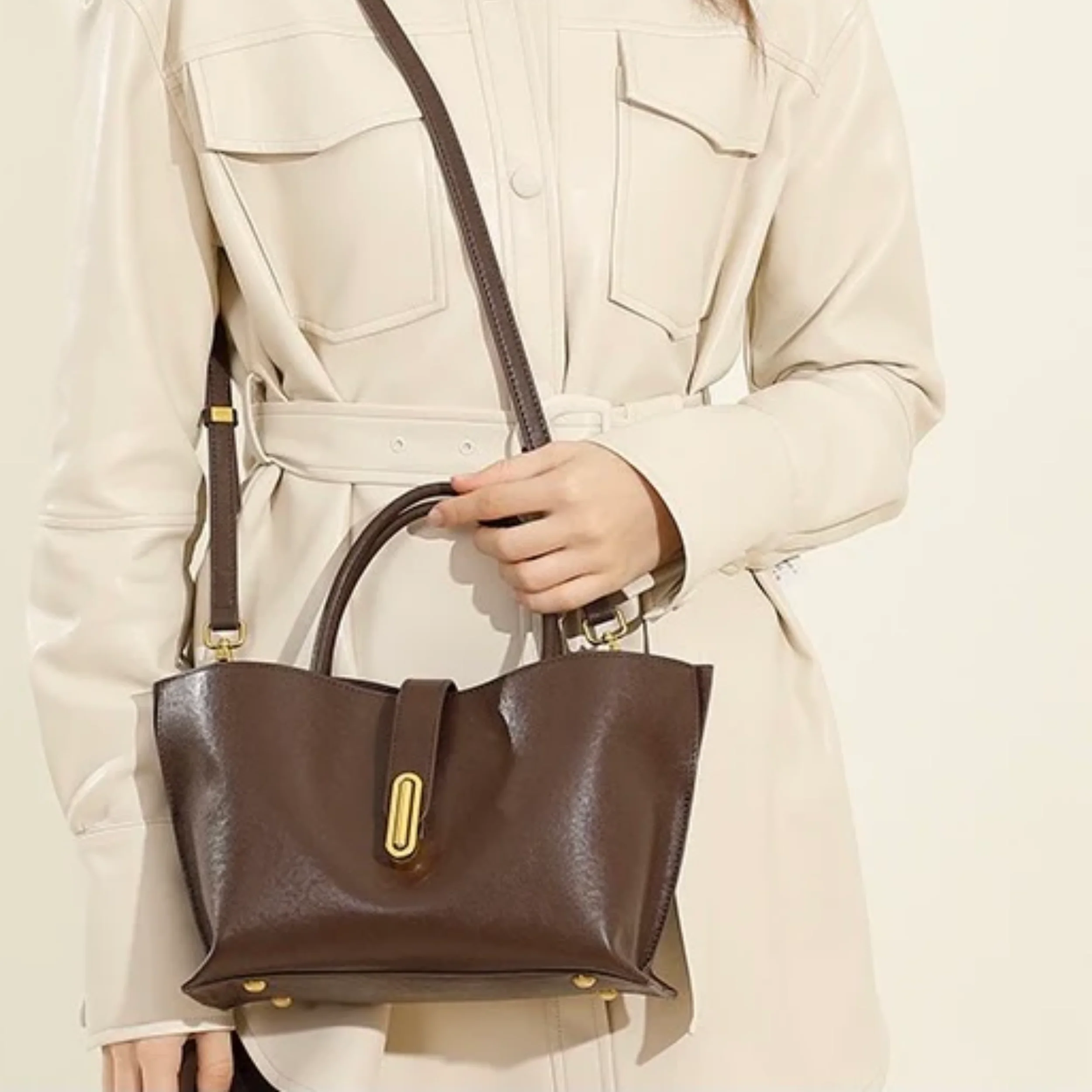 Fraulein Genuine Cowhide Crossbody Tote Bag - Image 6