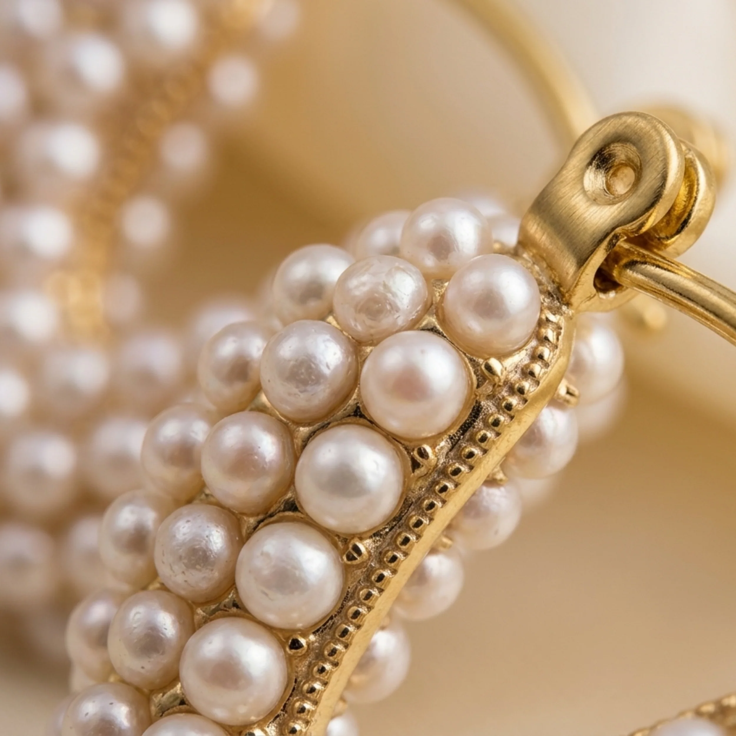 Gaia Heart Pearl Hoop Earrings - Image 6