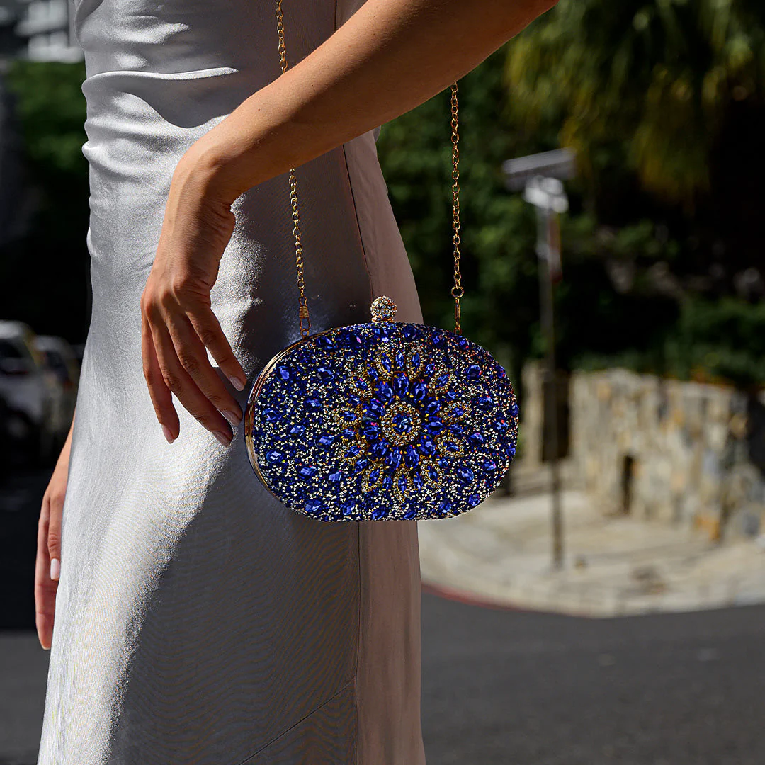 Glam Diamond Rhinestone Clutch Bag – Luxury PU Leather Evening Bag with Adjustable Strap - Image 5