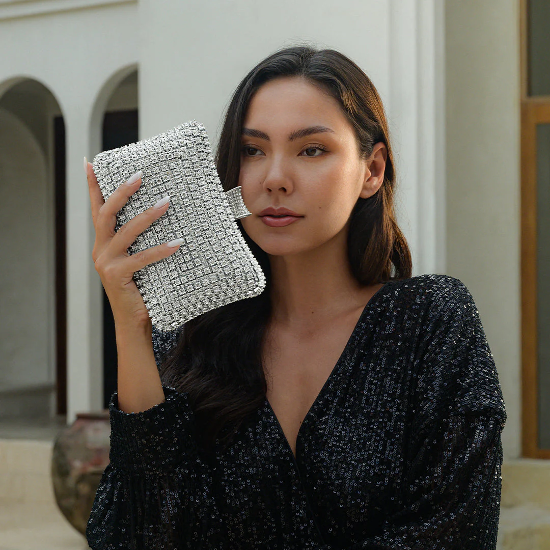 Glitter Clutch Bag – Elegant Evening Bag with Detachable Chain Strap for Weddings and Parties - Image 3