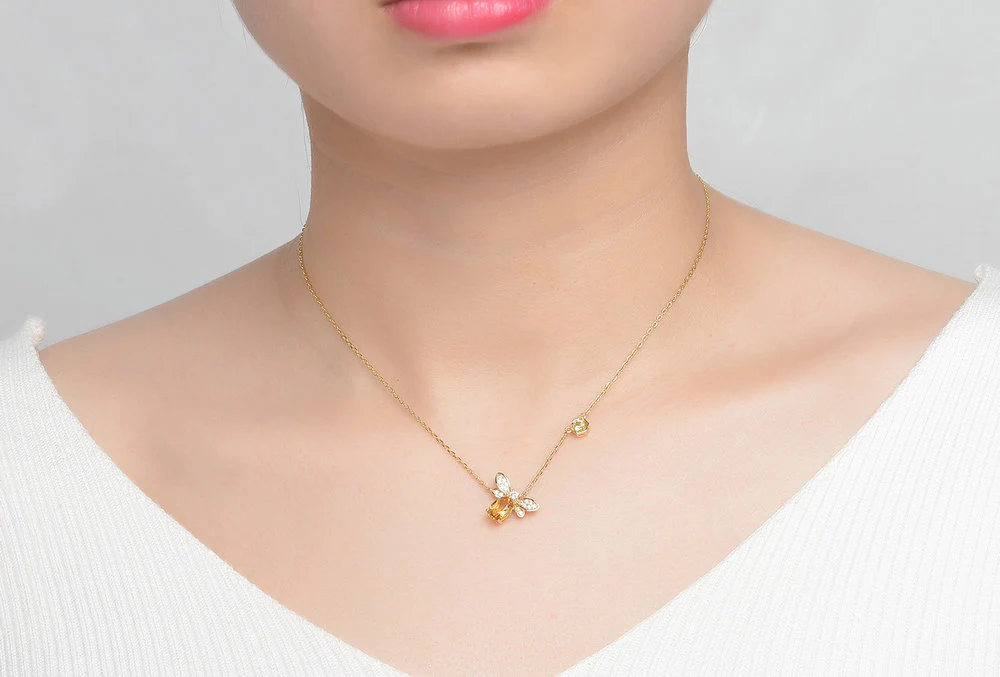 Golden Honeybee Pendant Necklace - Image 3
