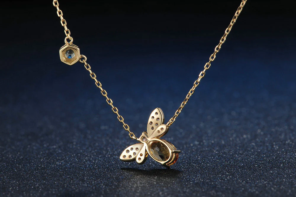 Golden Honeybee Pendant Necklace - Image 4