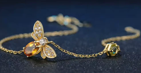 Golden Honeybee Pendant Necklace - Image 5